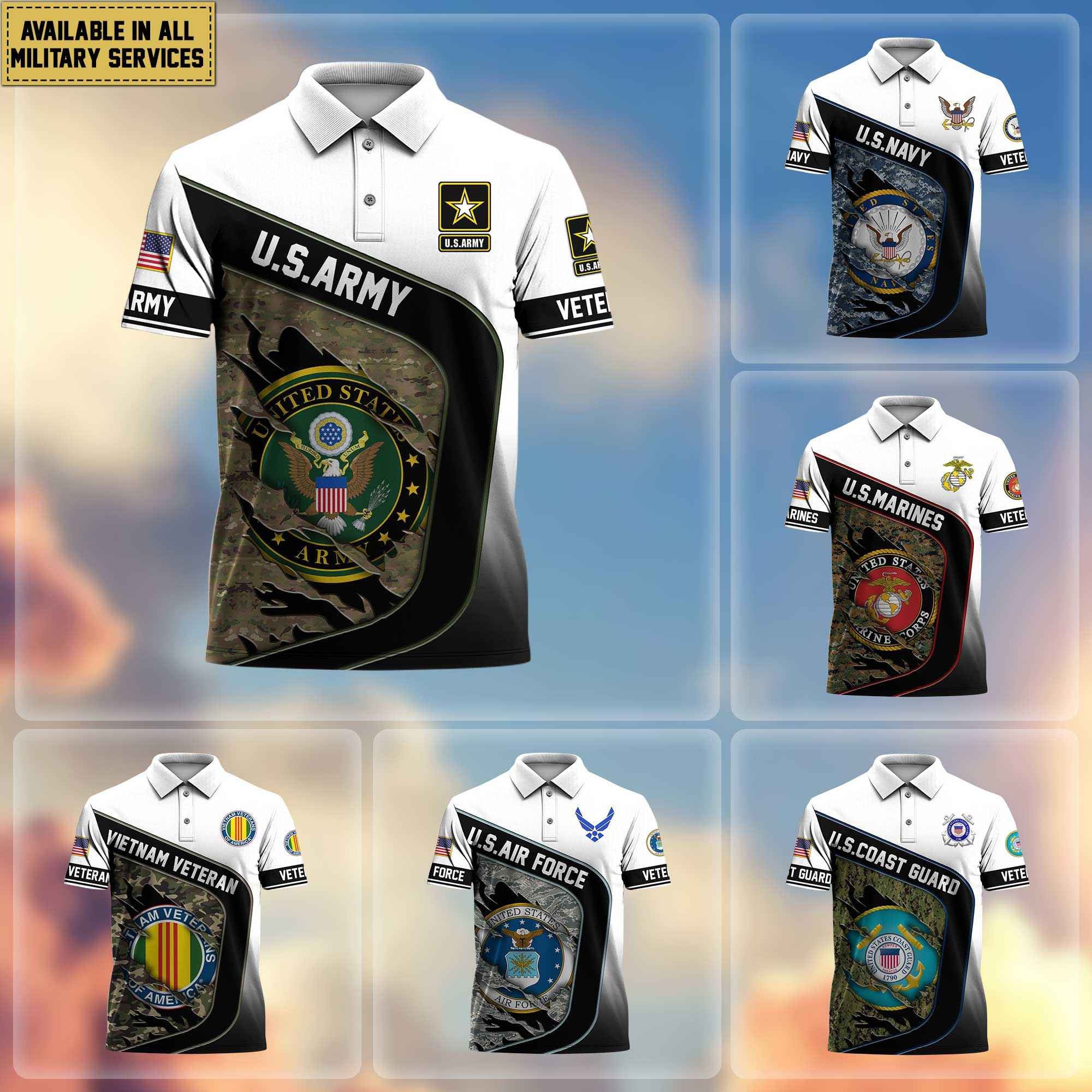 Premium US Veterans Polo Shirt, Gifts For Veterans Day, Gifts For Dad, Gifts For Husband Veteran