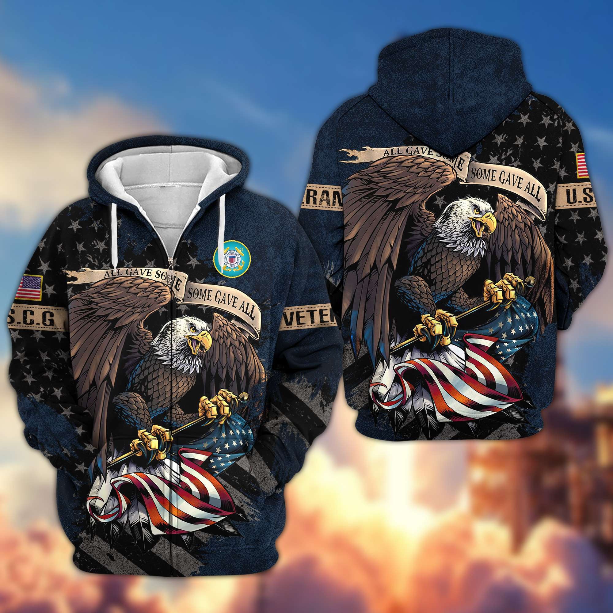 Premium US Veterans Zip Hoodie Gifts For Veterans Day, Gifts For Dad, Gifts For Husband