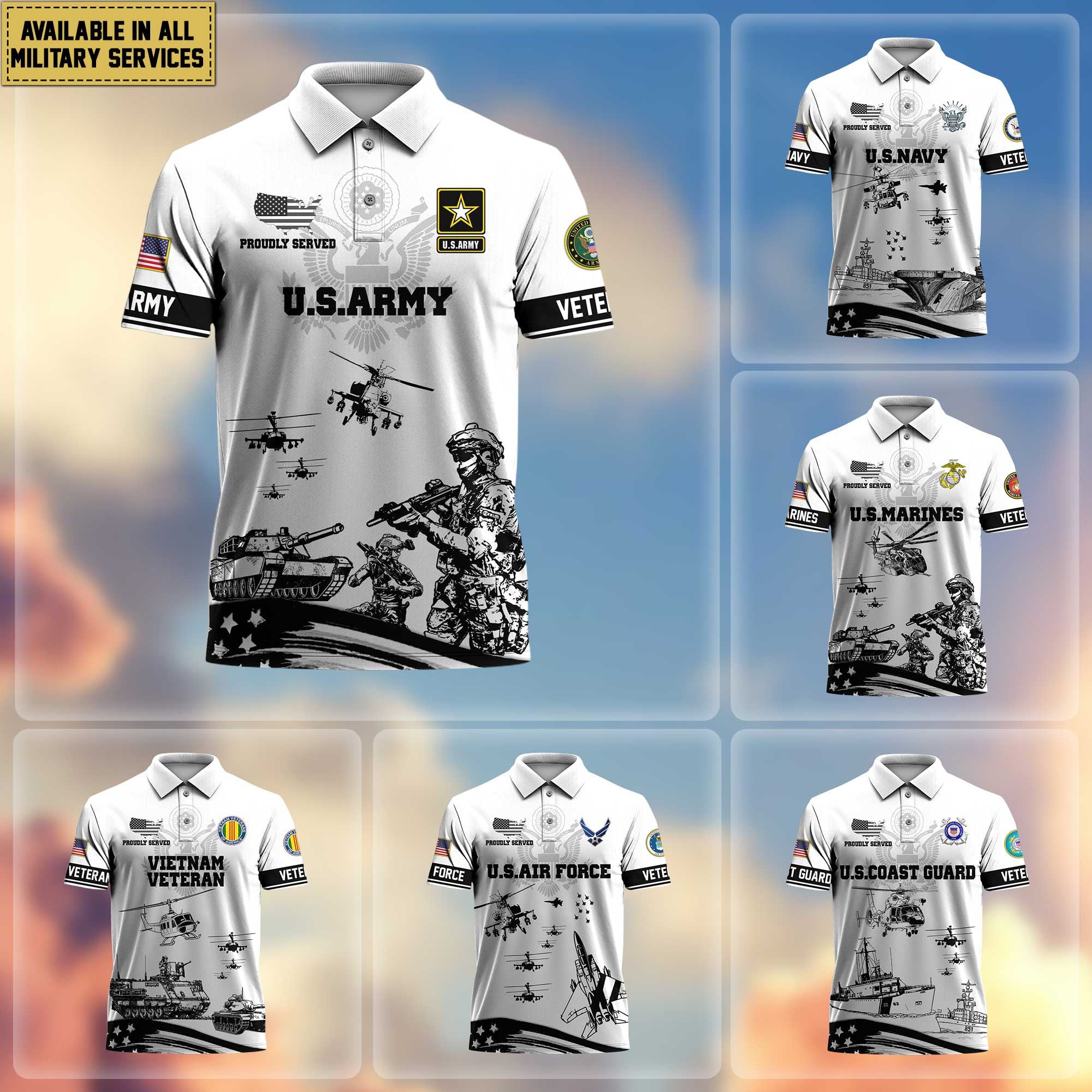 Premium US Veterans Polo Shirt, Gifts For Dad, Gifts For Husband
