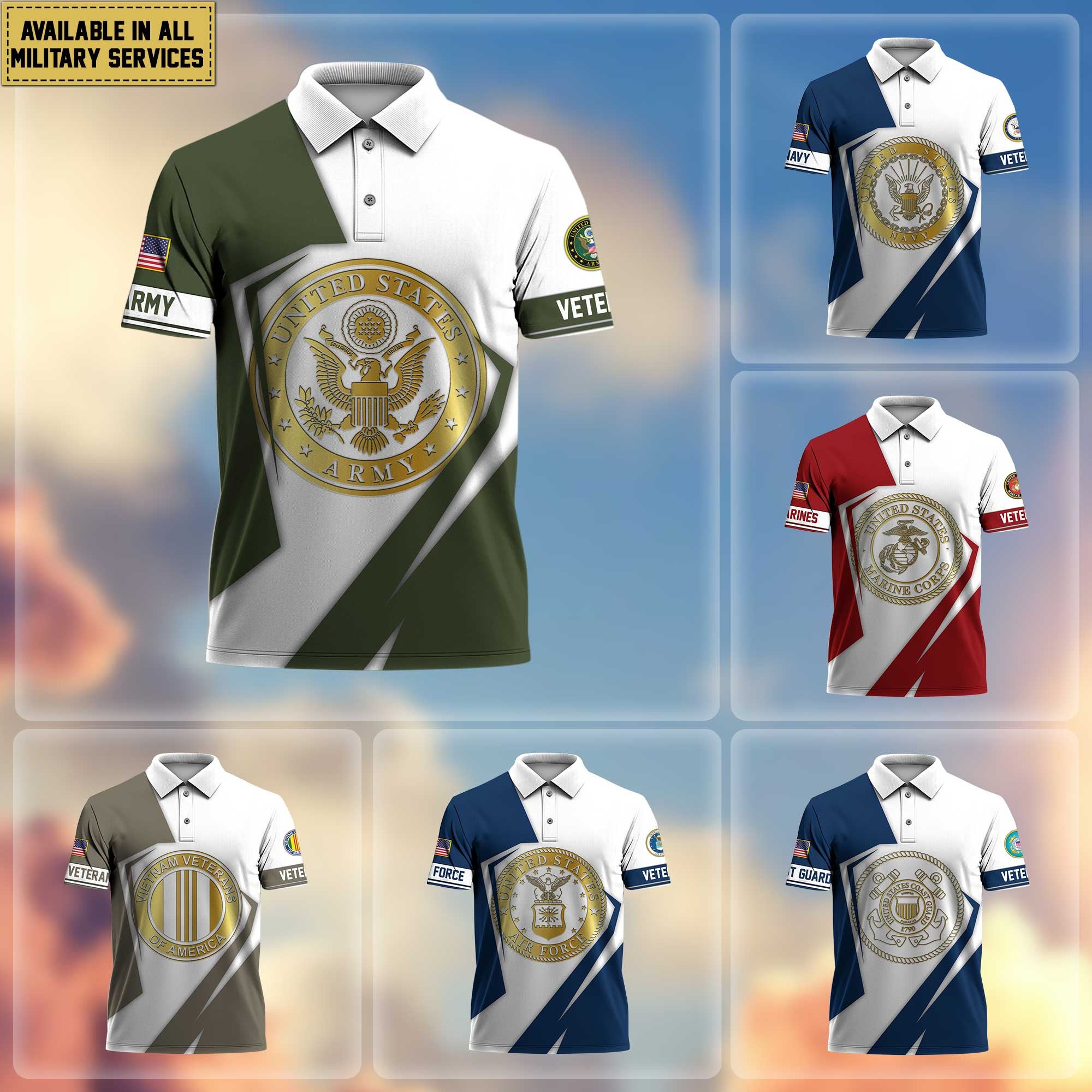 Premium US Veterans Polo Shirt, Gifts For Veterans Day