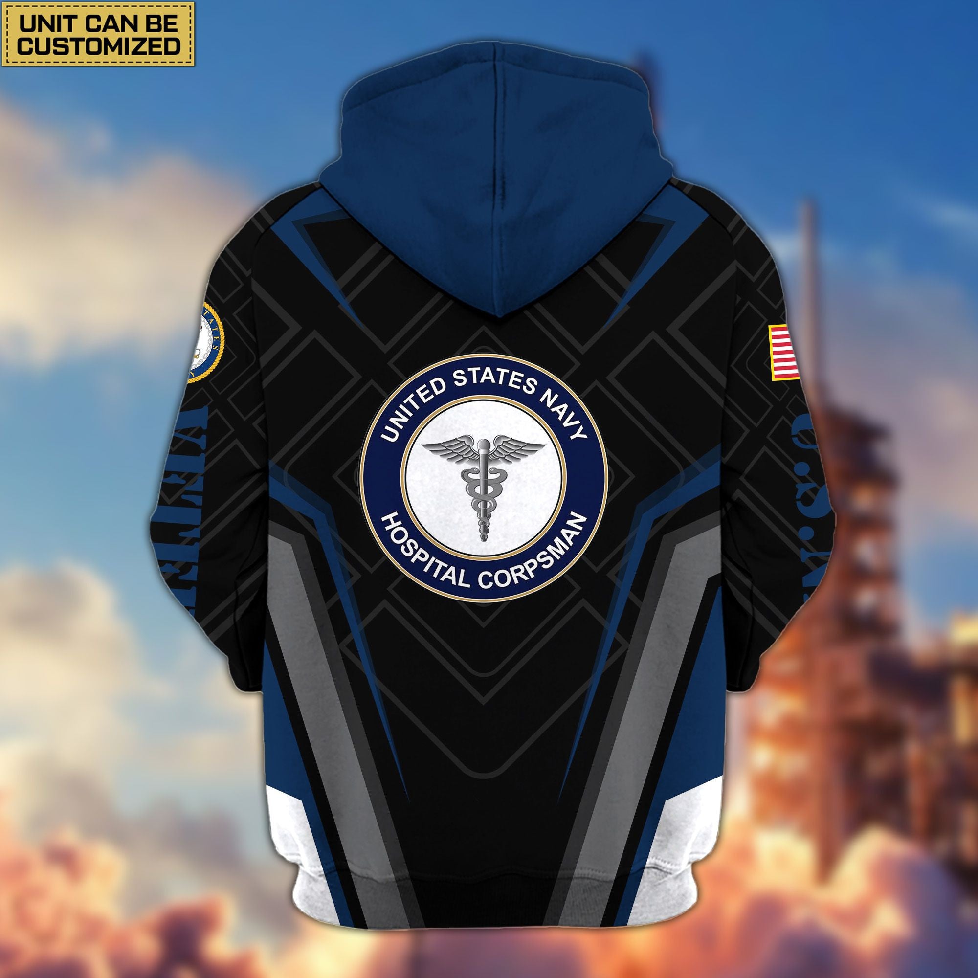 Premium Custom Unit US Veterans Zip Hoodie, Gifts For Veterans Day, Gifts For Dad, Gifts For Husband