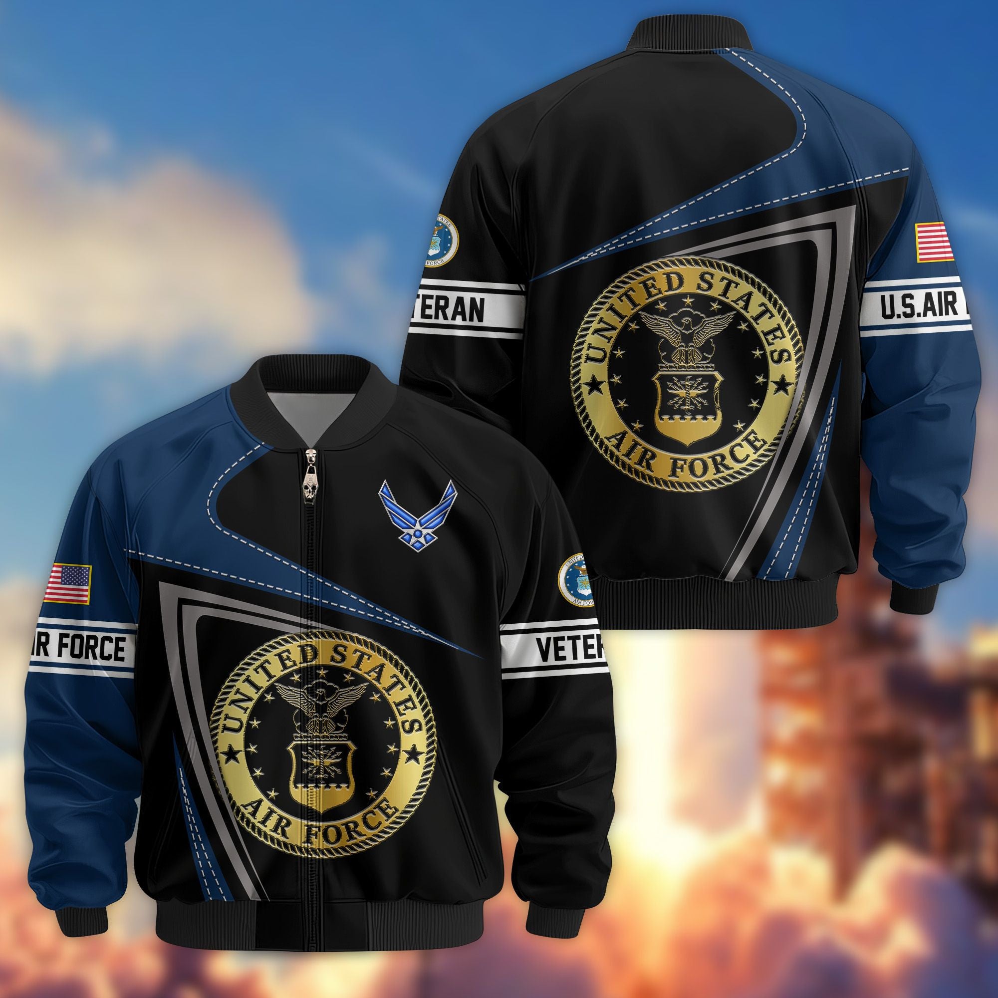 Premium US Veterans Bomber Jacket, Gifts For US Veterans, Gifts For Veterans Day