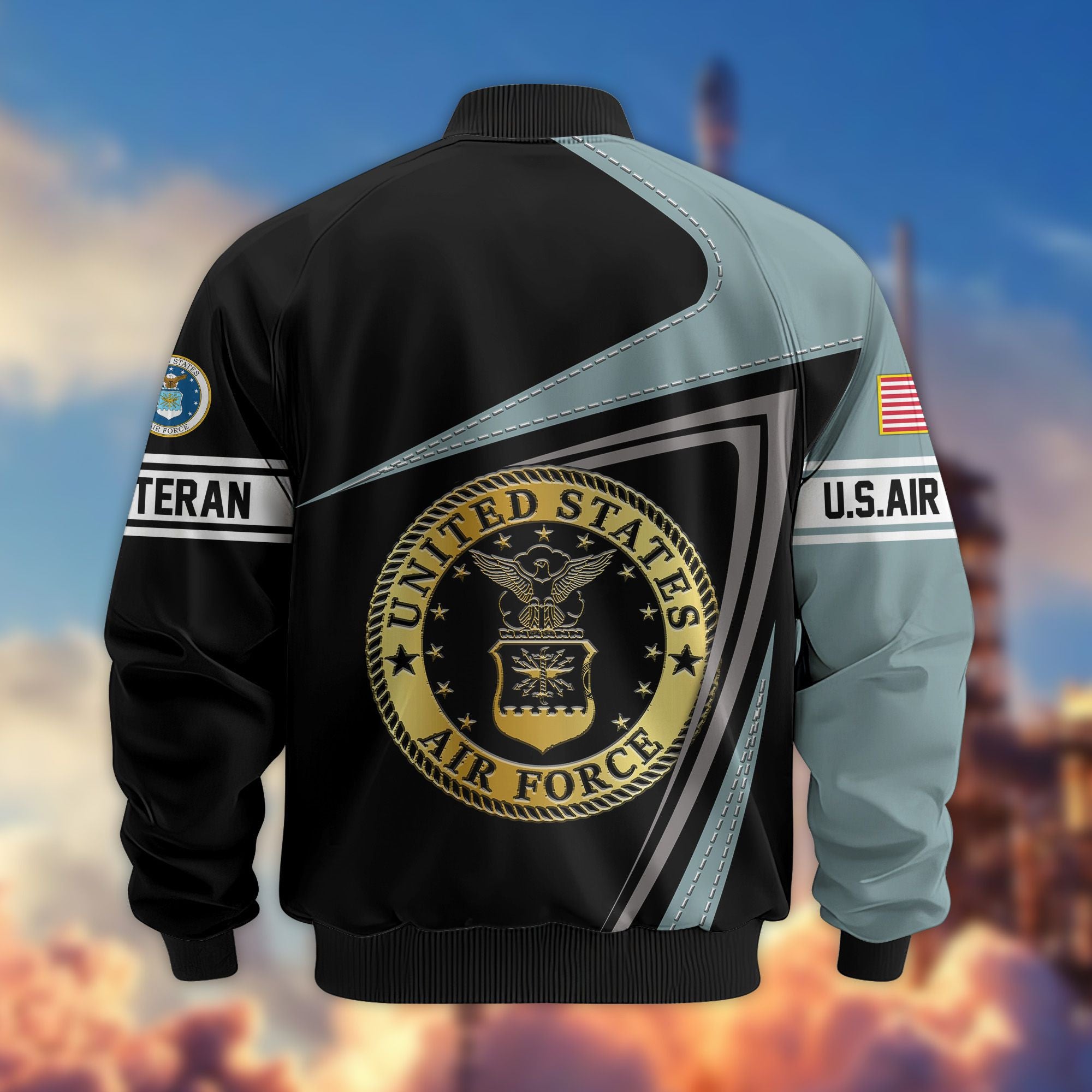 Premium US Veterans Bomber Jacket, Gifts For US Veterans, Gifts For Veterans Day