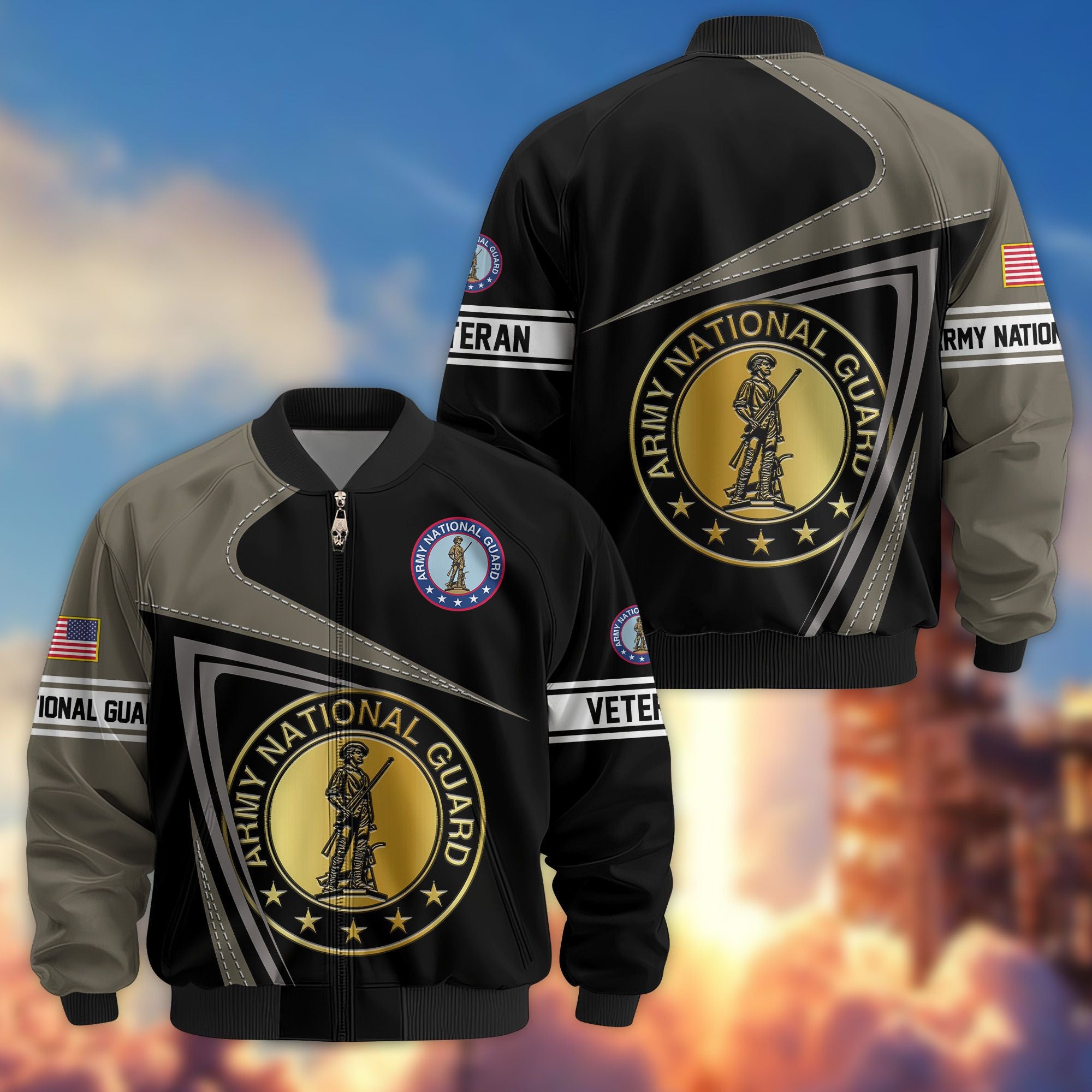 Premium US Veterans Bomber Jacket, Gifts For US Veterans, Gifts For Veterans Day