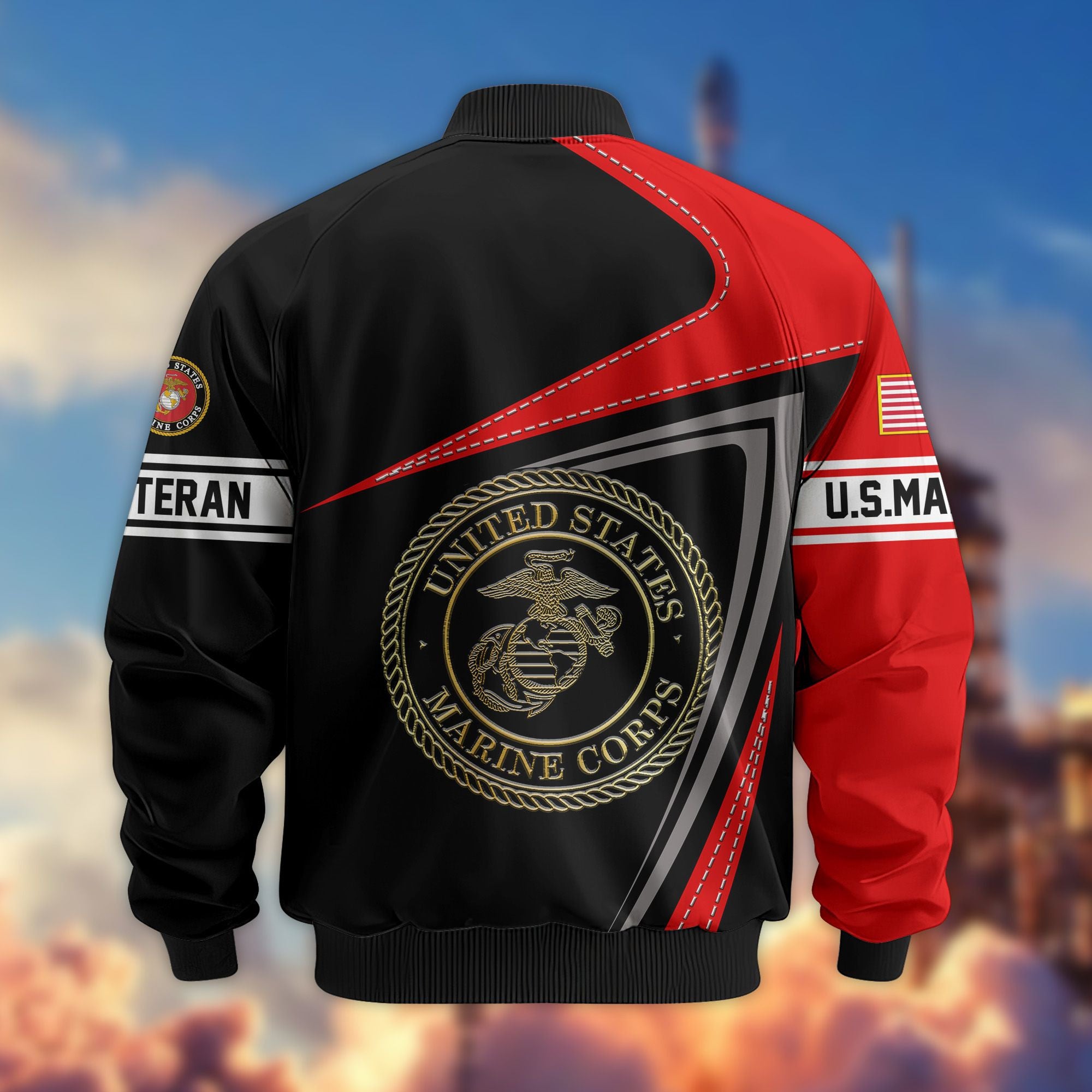 Premium US Veterans Bomber Jacket, Gifts For US Veterans, Gifts For Veterans Day