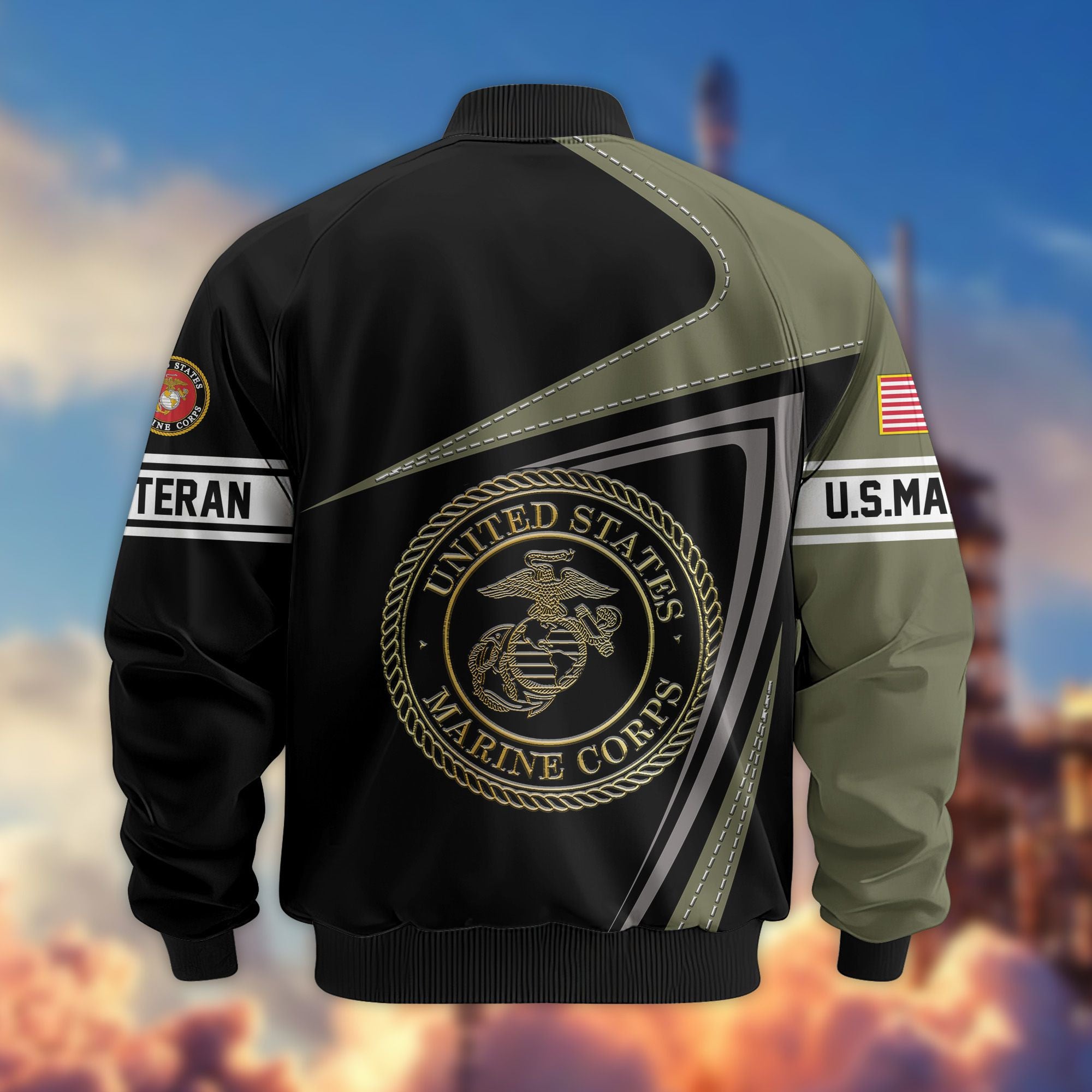 Premium US Veterans Bomber Jacket, Gifts For US Veterans, Gifts For Veterans Day