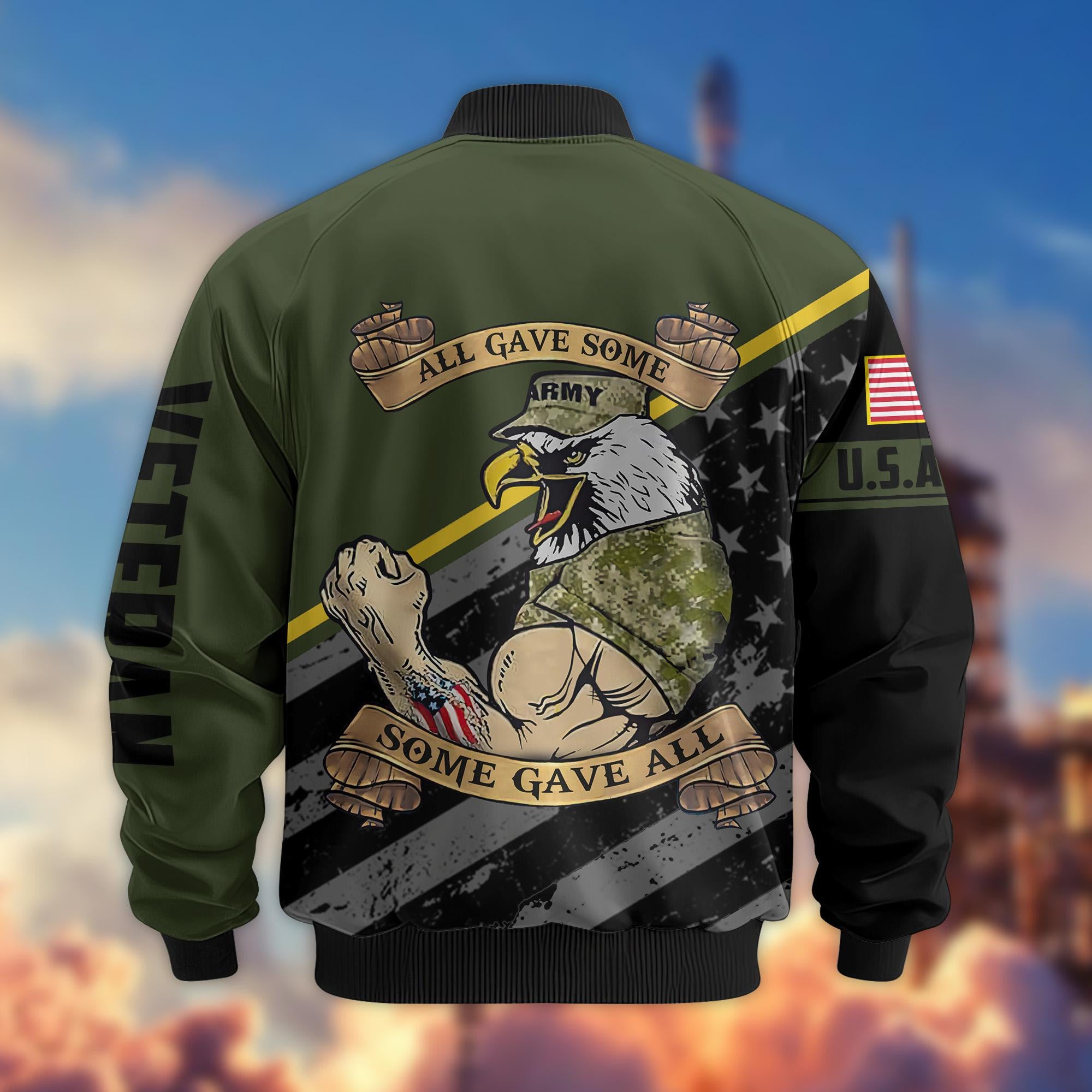 Premium US Veterans Bomber Jacket, Gifts For US Veterans, Gifts For Veterans Day