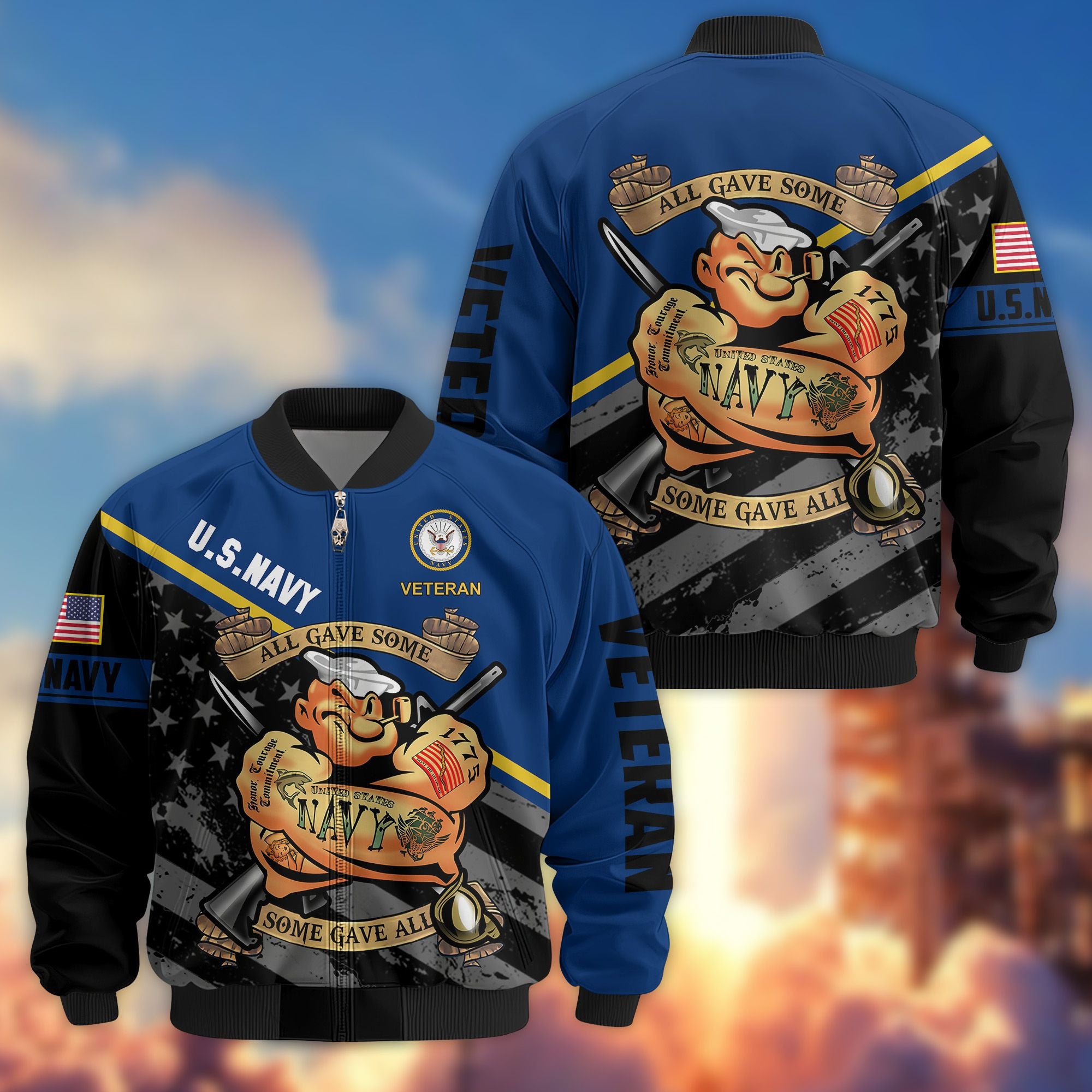 Premium US Veterans Bomber Jacket, Gifts For US Veterans, Gifts For Veterans Day
