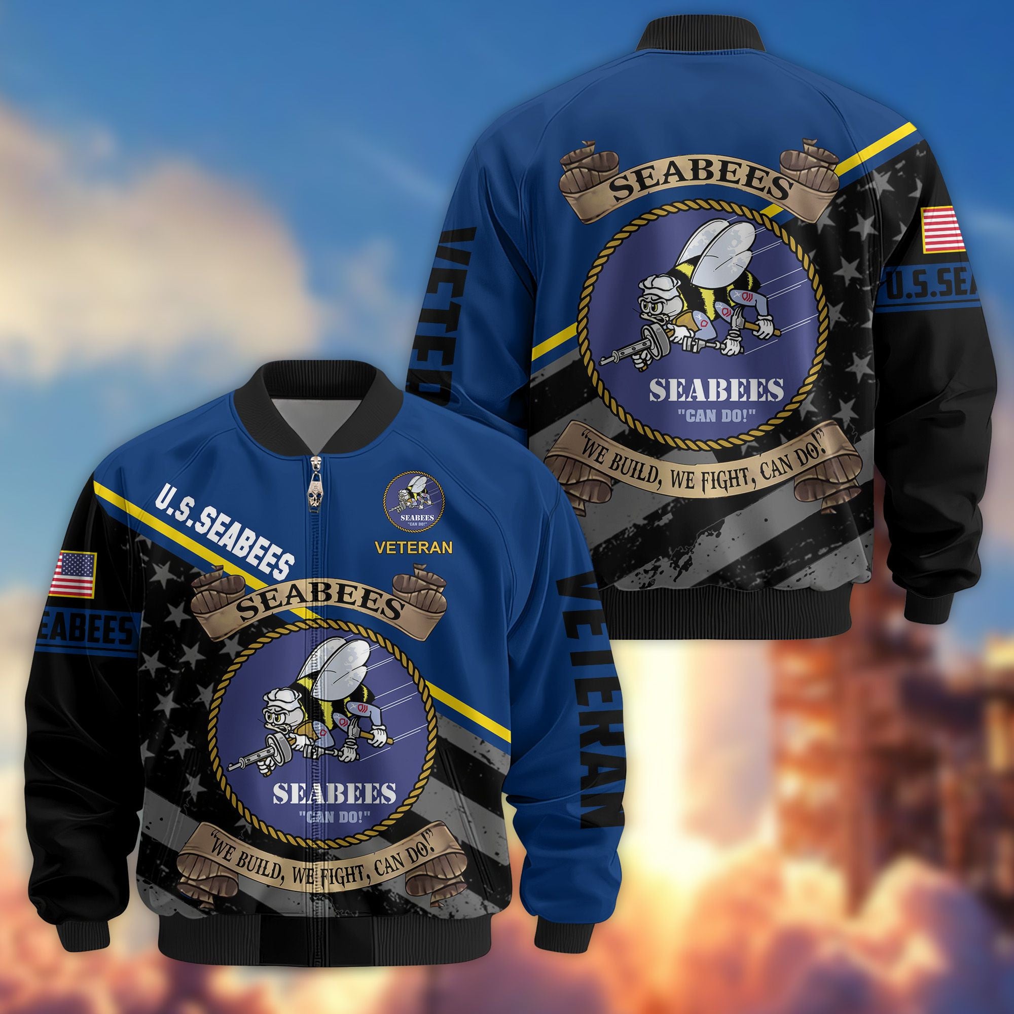 Premium US Veterans Bomber Jacket, Gifts For US Veterans, Gifts For Veterans Day