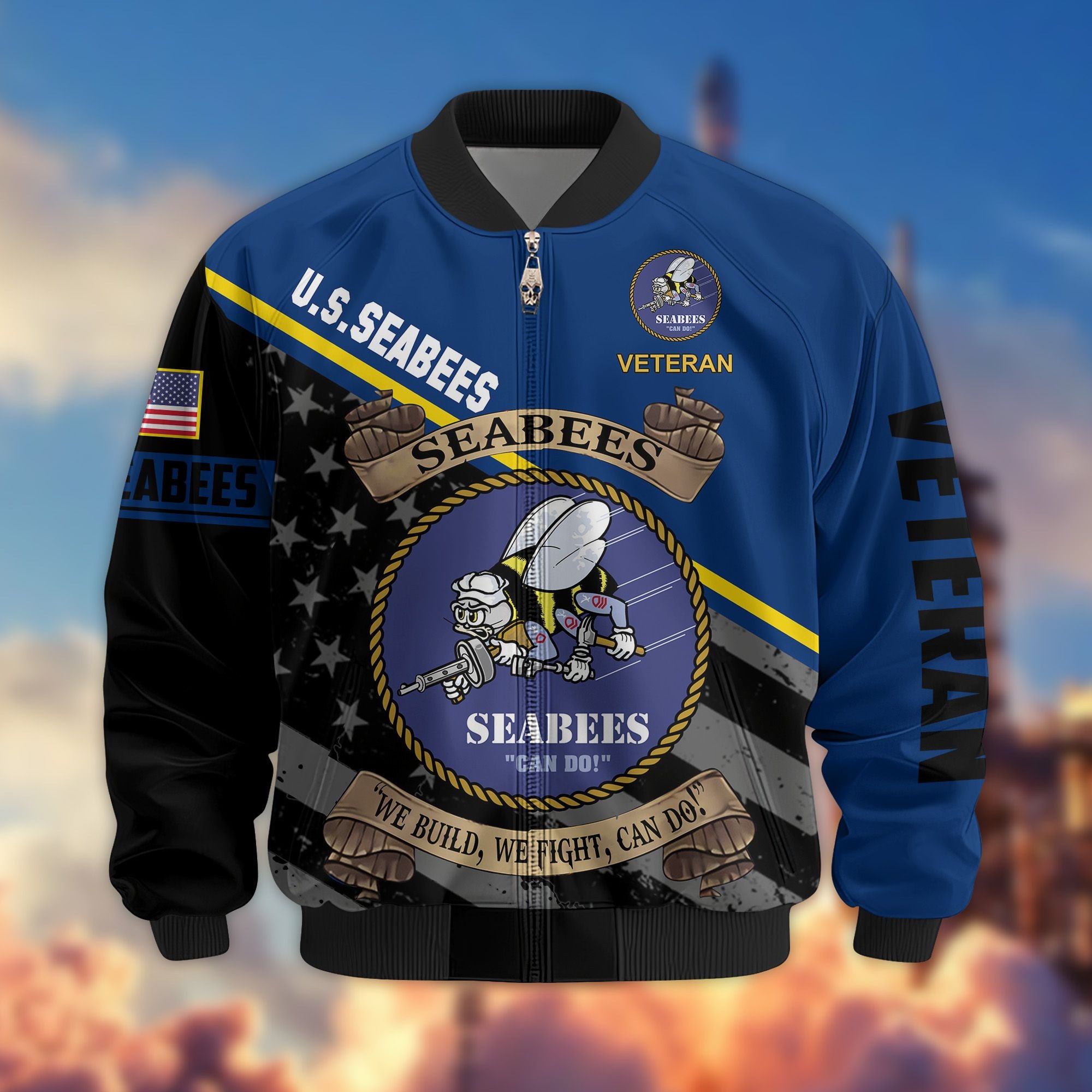 Premium US Veterans Bomber Jacket, Gifts For US Veterans, Gifts For Veterans Day