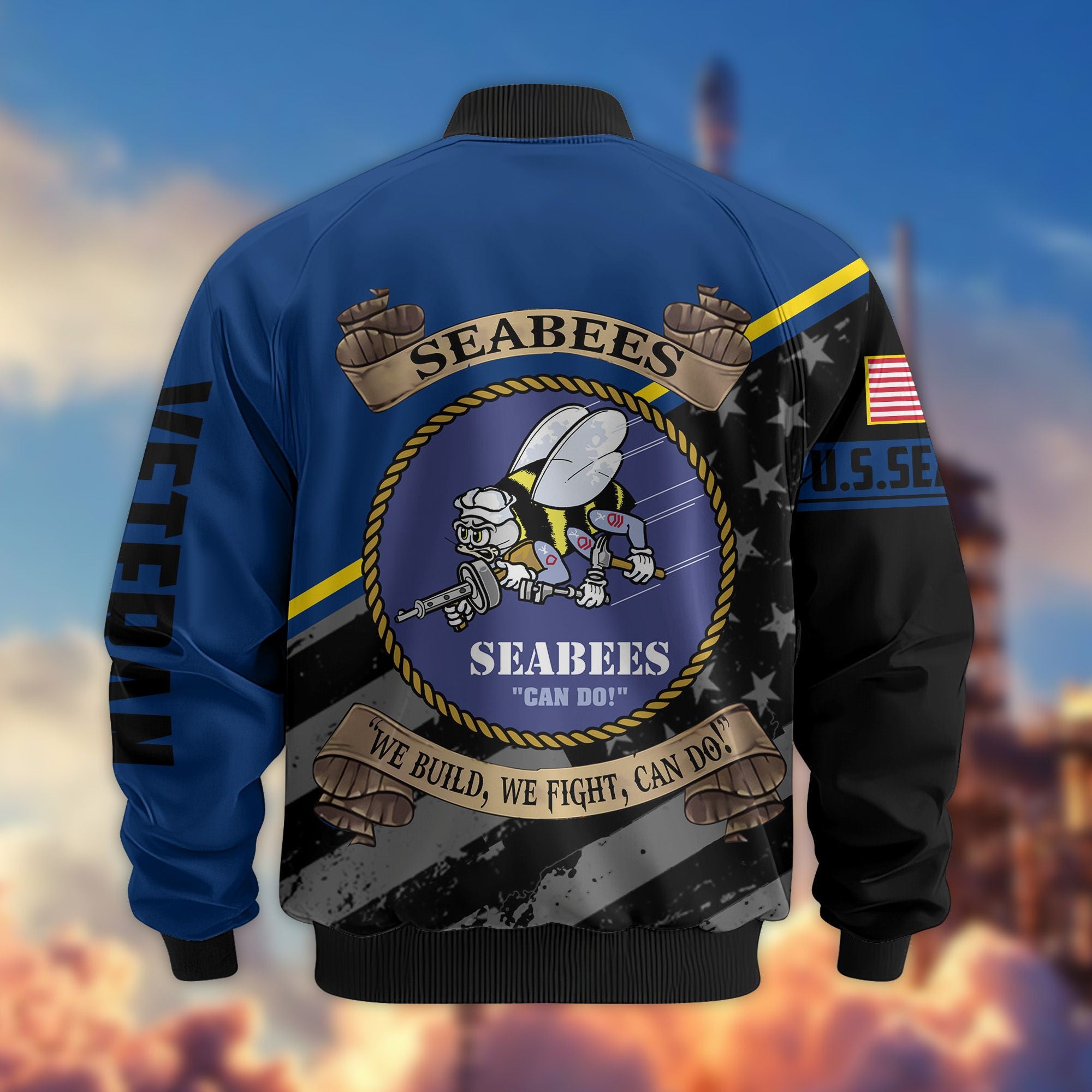 Premium US Veterans Bomber Jacket, Gifts For US Veterans, Gifts For Veterans Day