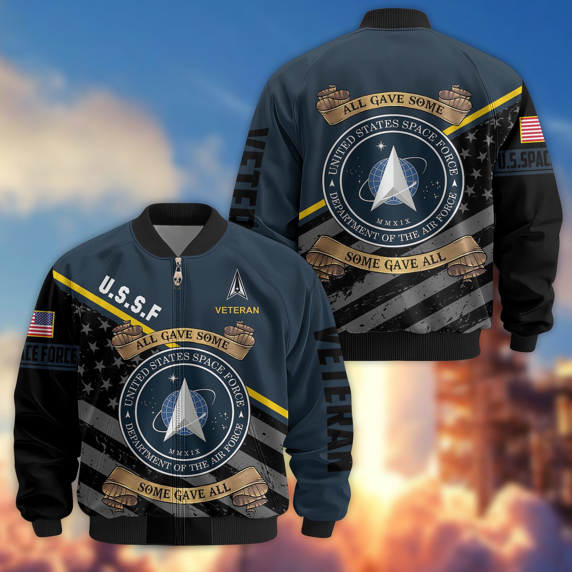 Premium US Veterans Bomber Jacket, Gifts For US Veterans, Gifts For Veterans Day