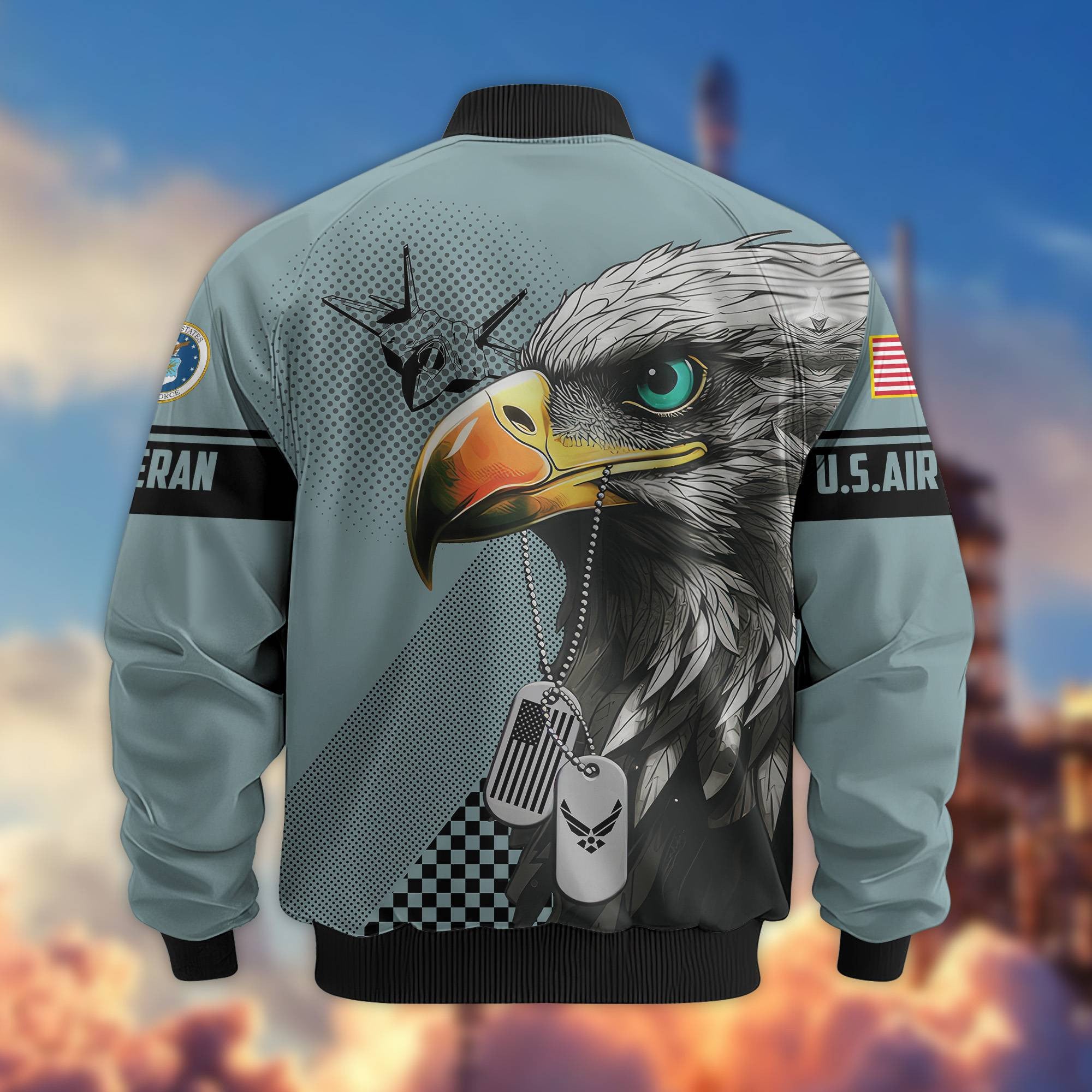 Premium US Veterans Bomber Jacket, Gifts For US Veterans, Gifts For Veterans Day