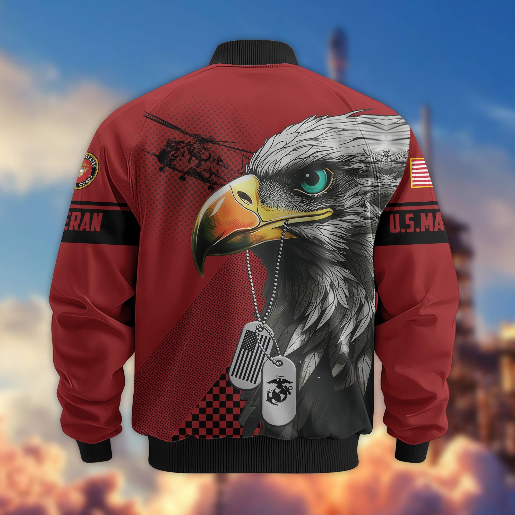 Premium US Veterans Bomber Jacket, Gifts For US Veterans, Gifts For Veterans Day