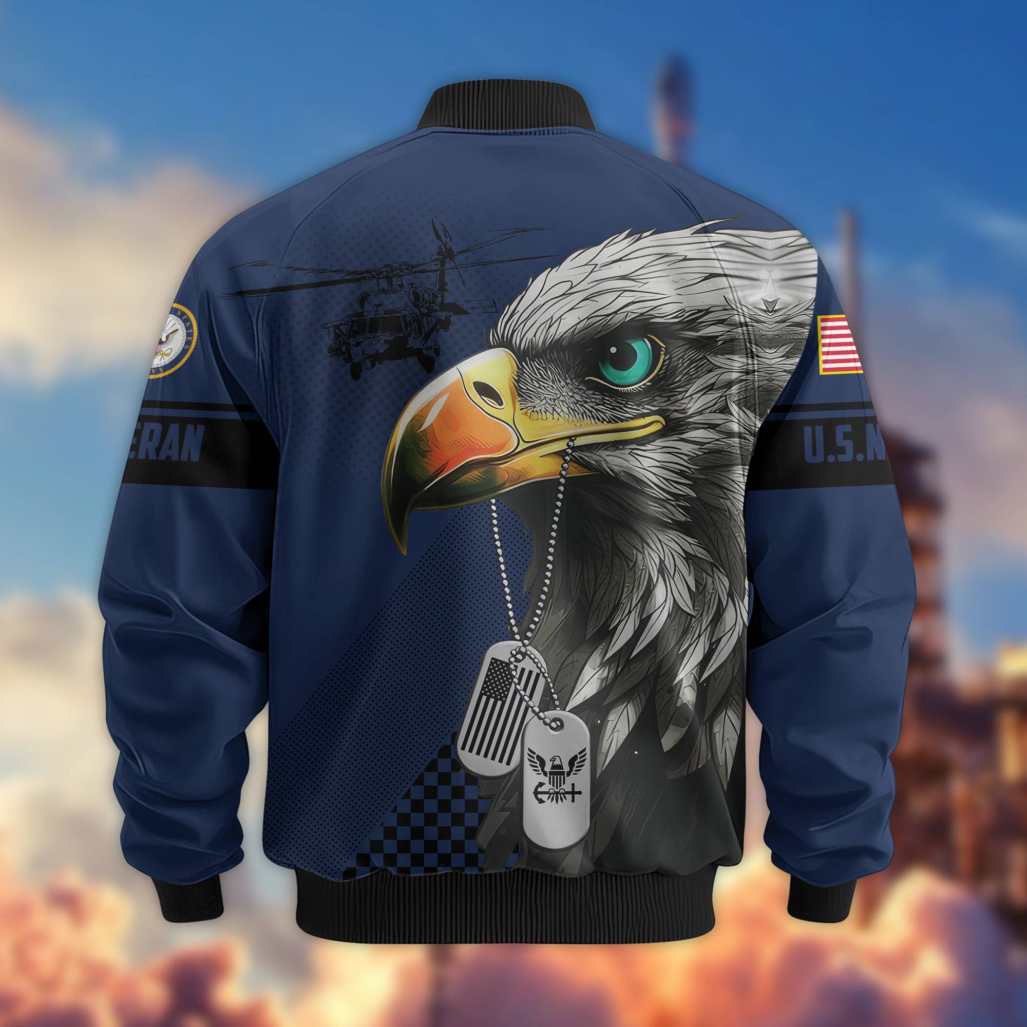 Premium US Veterans Bomber Jacket, Gifts For US Veterans, Gifts For Veterans Day