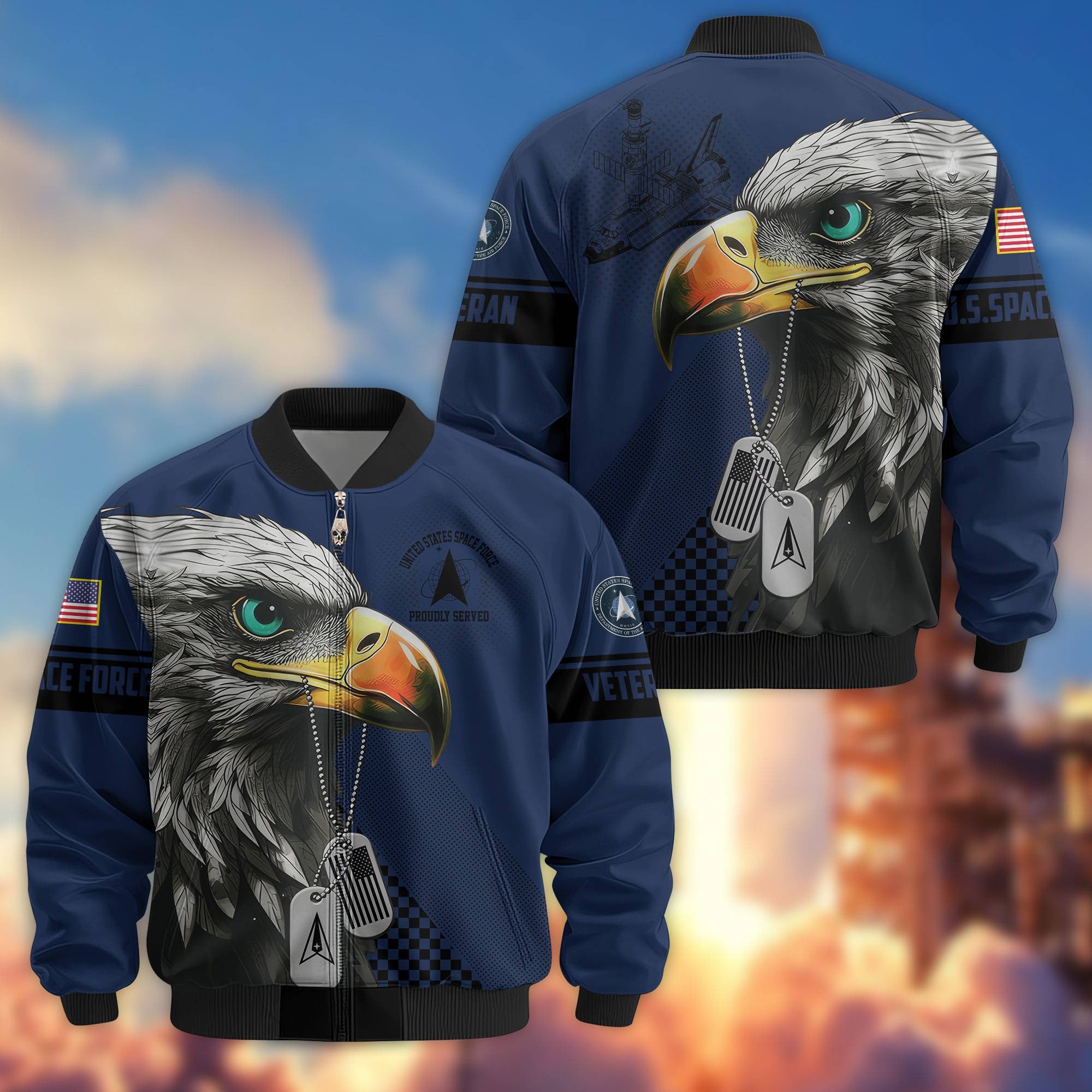 Premium US Veterans Bomber Jacket, Gifts For US Veterans, Gifts For Veterans Day