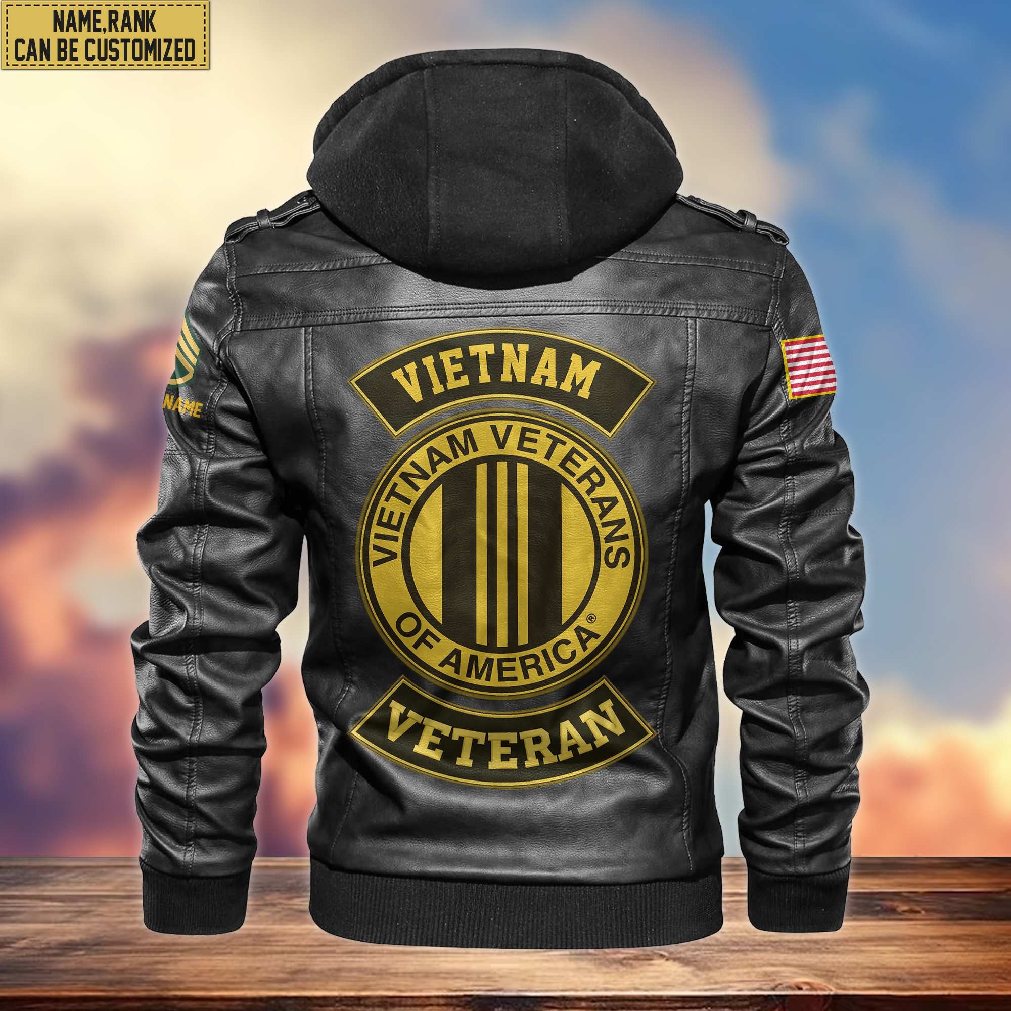 Premium Vietnam Veteran Leather Jacket, Custom Name, Rank, Gifts For Vietnam Veteran
