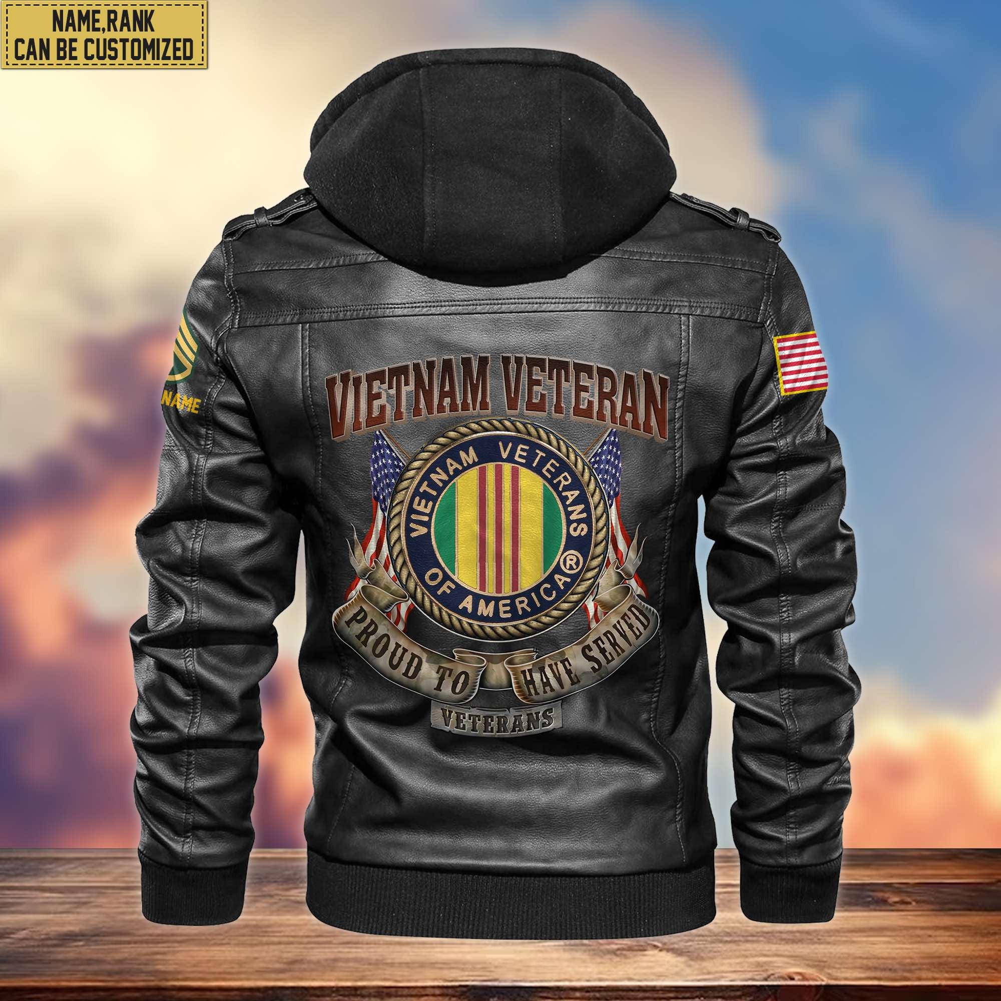 Premium Vietnam Veteran Leather Jacket, Custom Name, Rank, Gifts For Vietnam Veteran