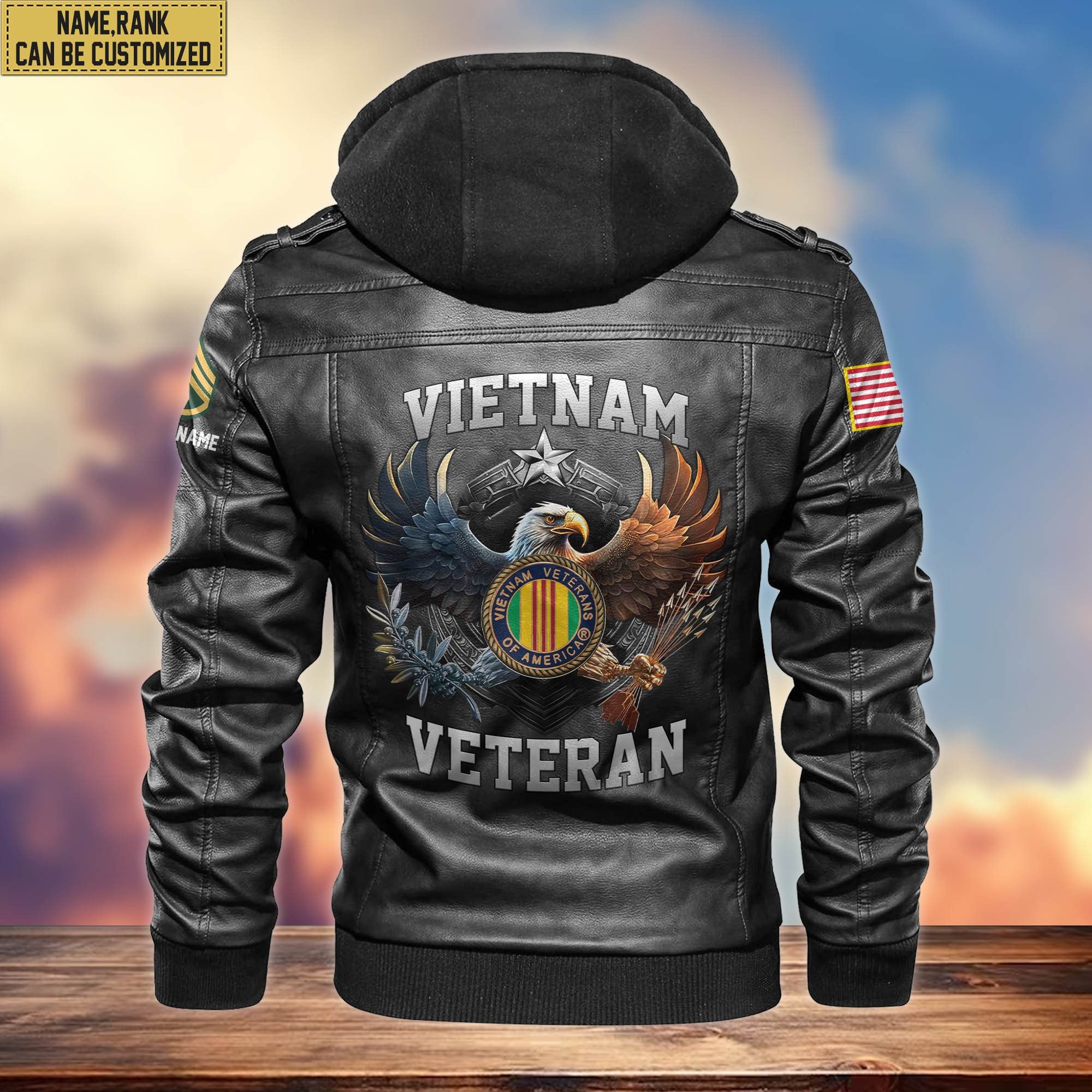 Premium Custom Name, Rank, Vietnam Veteran Leather Jacket Gifts For Vietnam Veteran