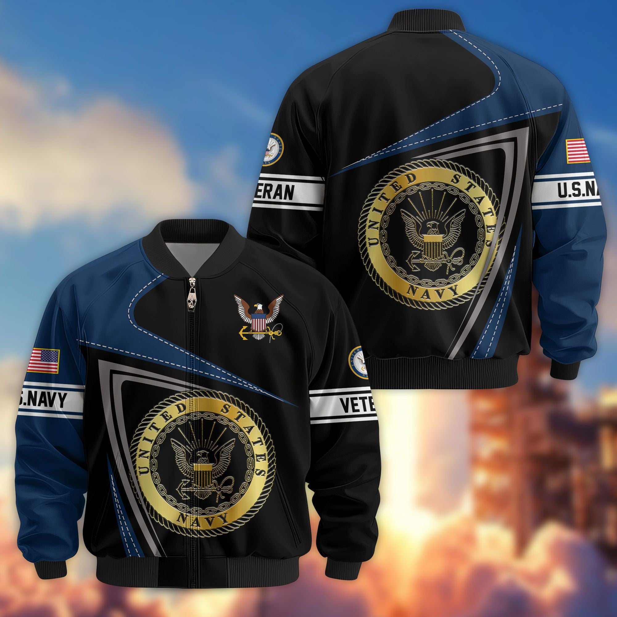 Premium US Veterans Bomber Jacket, Gifts For US Veterans, Gifts For Veterans Day