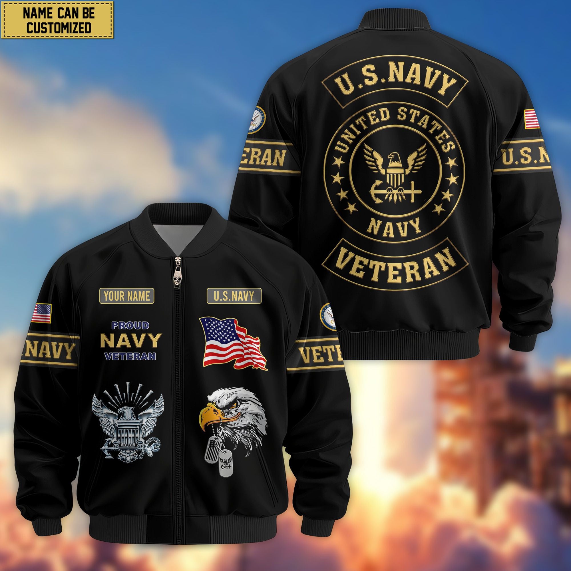 Premium Personalized US Veterans Bomber Jacket, Gifts For US Veterans, Gifts For Veterans Day