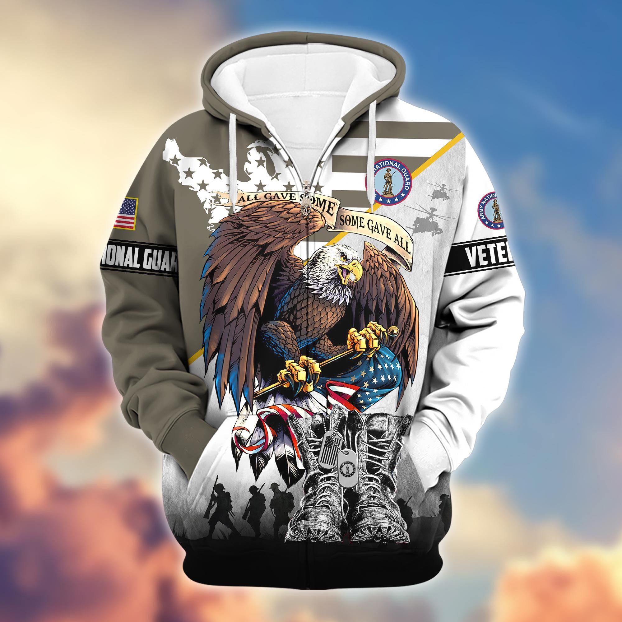 Premium All Gave Some Some Gave All US Veterans Zip Hoodie, Gifts For US Veterans, Gifts For Veterans Day