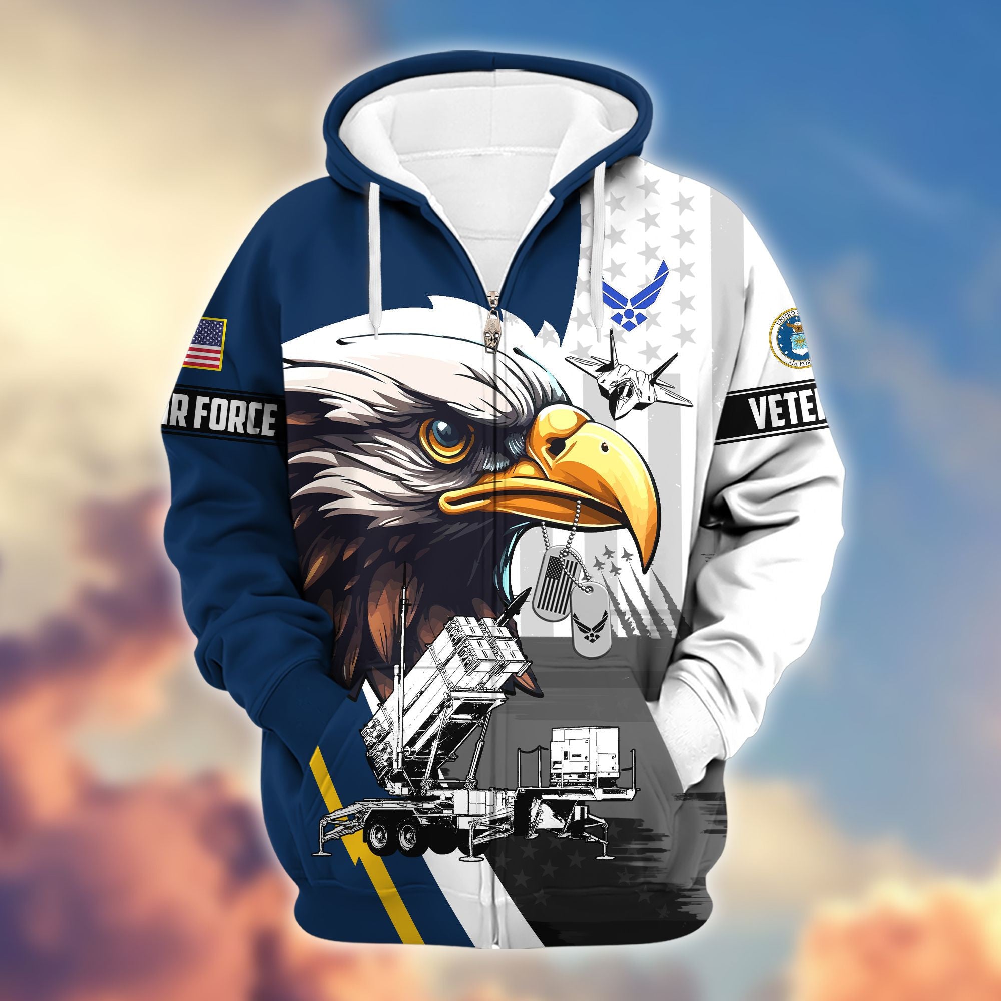 Premium US Veterans Zip Hoodie, Gifts For US Veterans, Gifts For Veterans Day