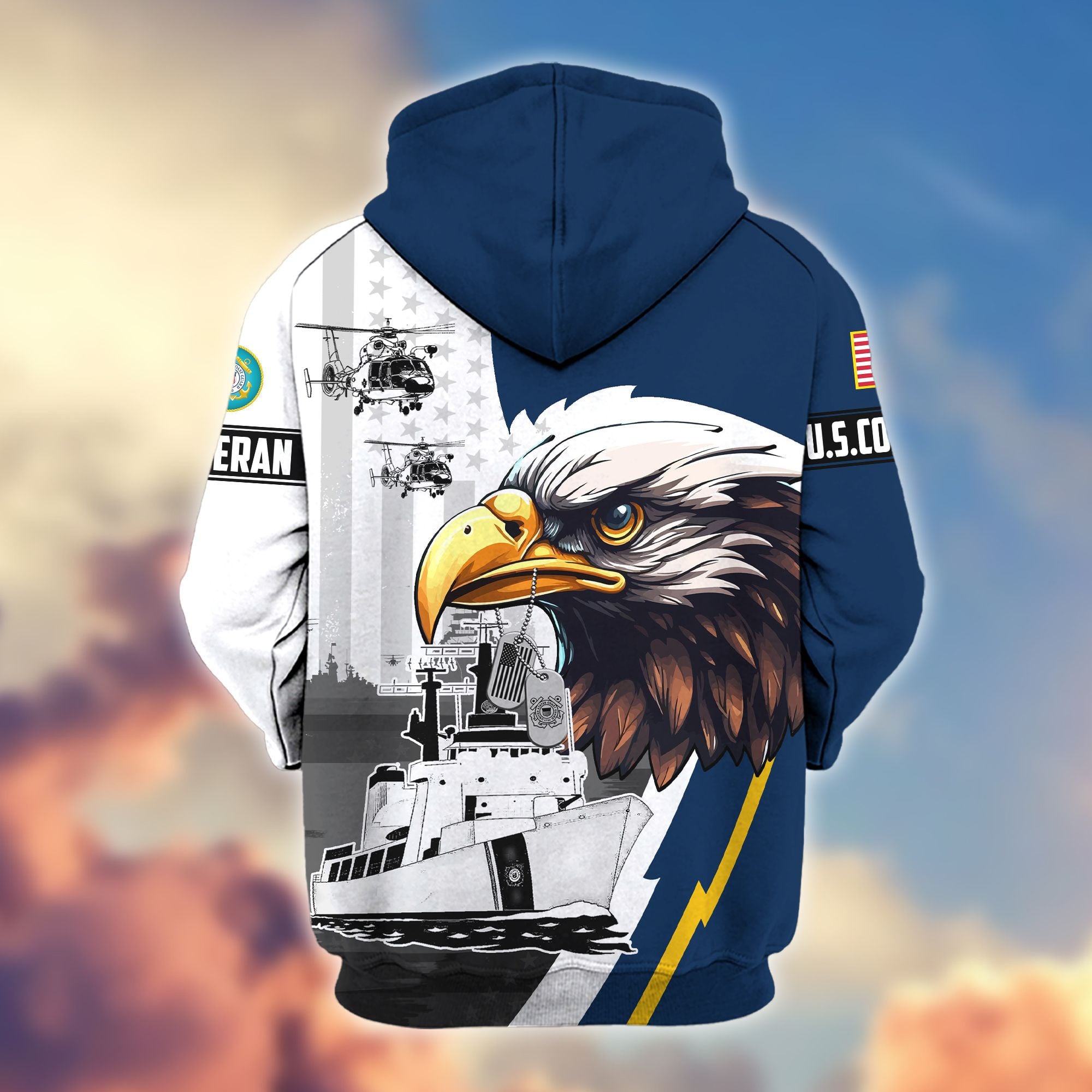 Premium US Veterans Zip Hoodie, Gifts For US Veterans, Gifts For Veterans Day