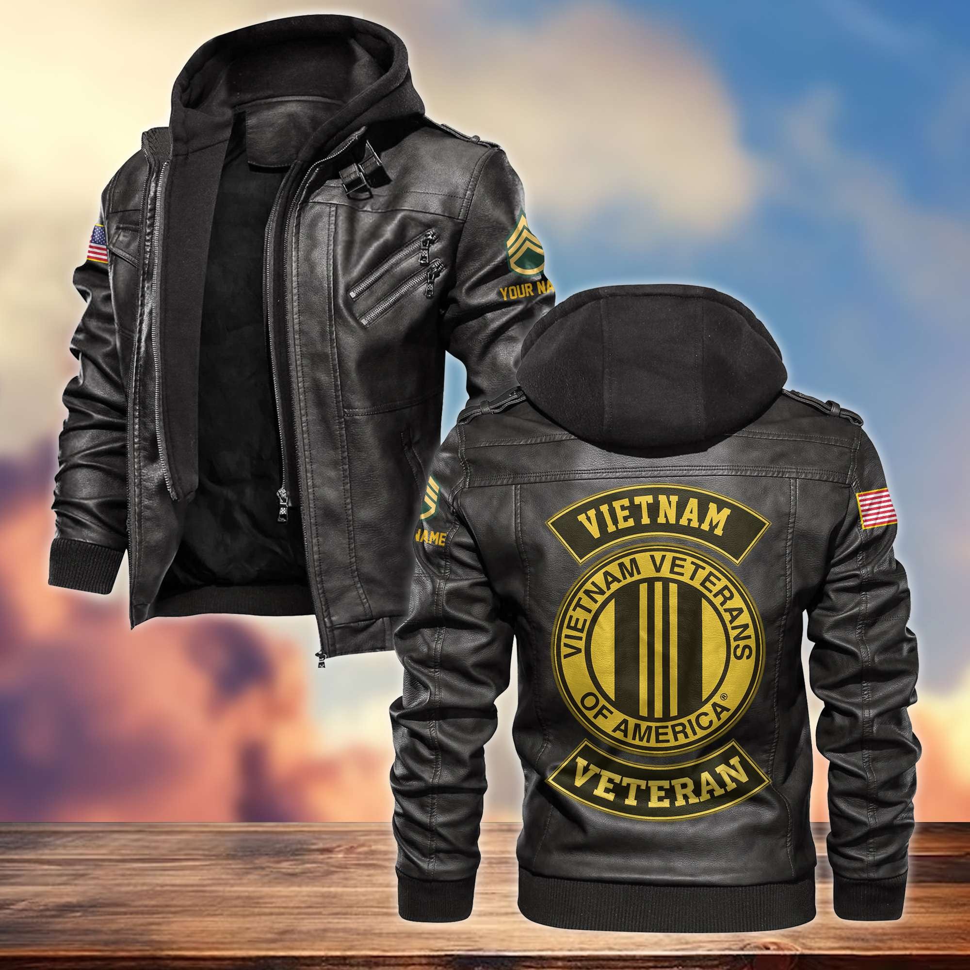 Premium Vietnam Veteran Leather Jacket, Custom Name, Rank, Gifts For Vietnam Veteran