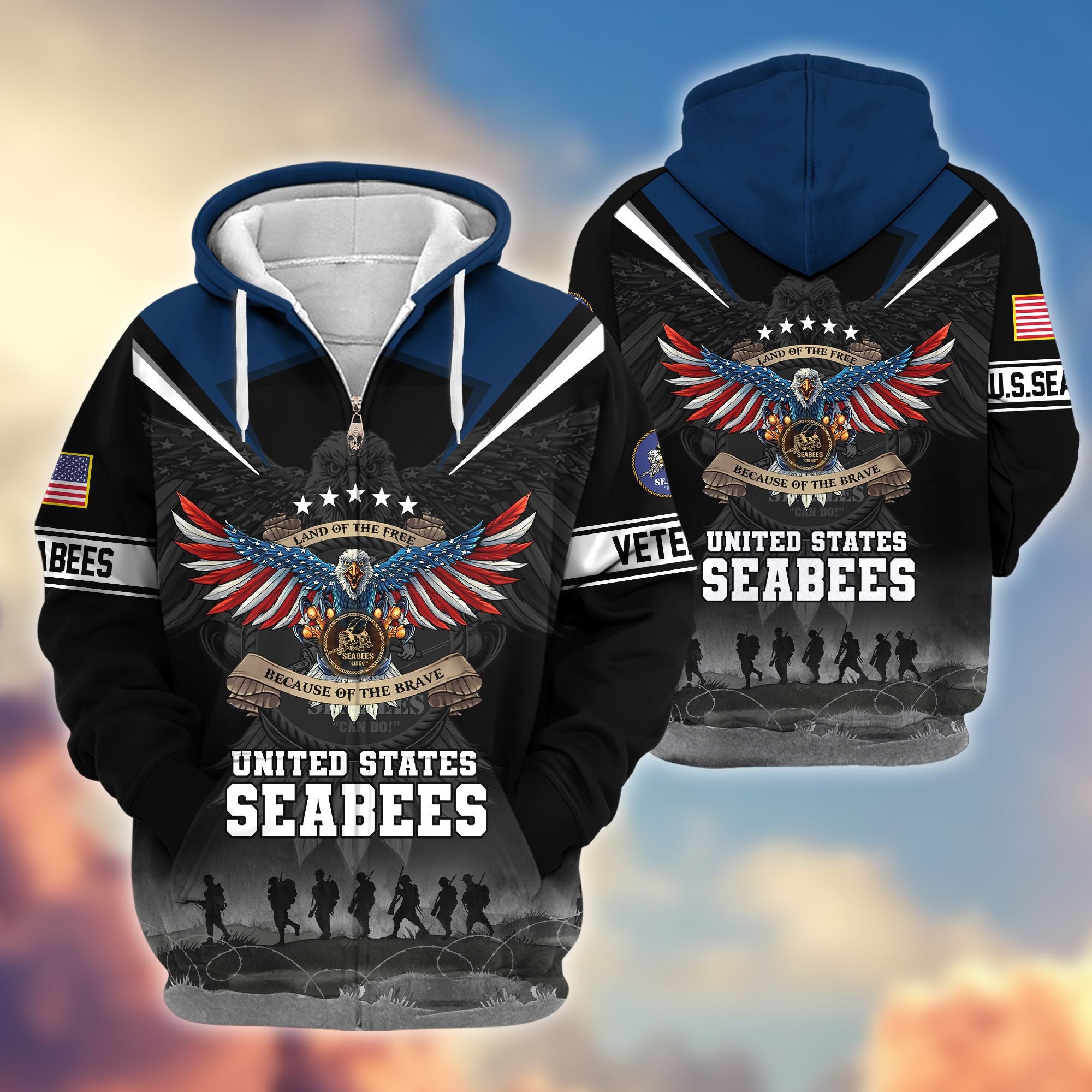 Premium Honoring All Who Served US Veterans Zip Hoodie, Gifts For US Veterans, Gifts For Veterans Day