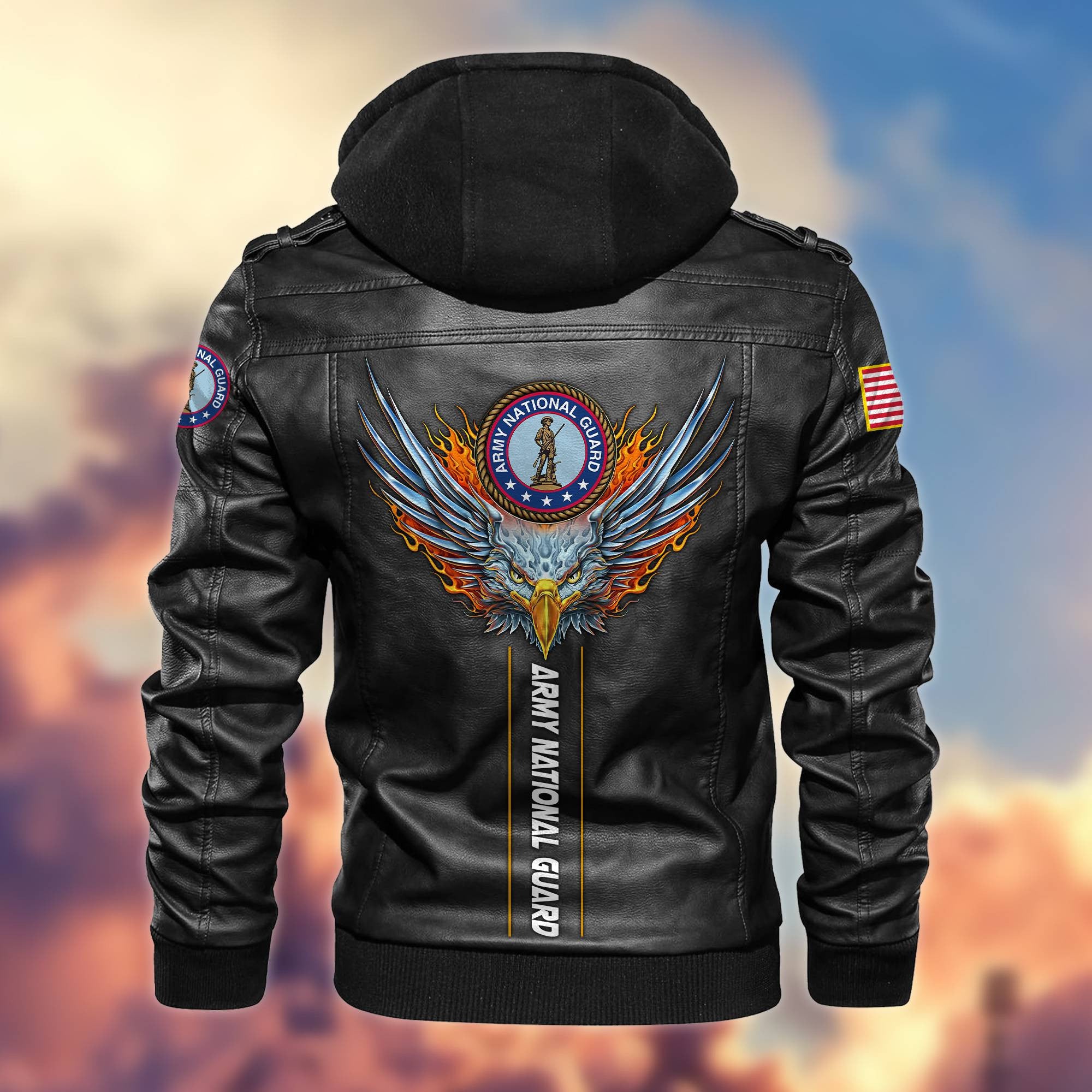 Premium US Veterans Leather Jacket, Gifts For US Veterans, Gifts For Veterans Day