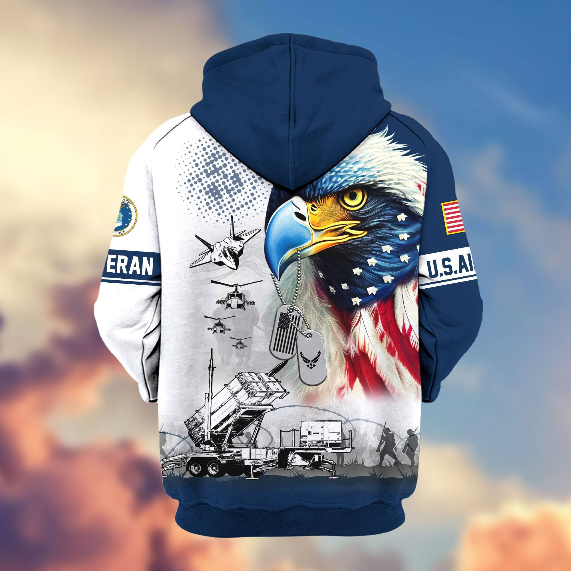 Premium US Veterans Zip Hoodie, Gifts For US Veterans, Gifts For Veterans Day