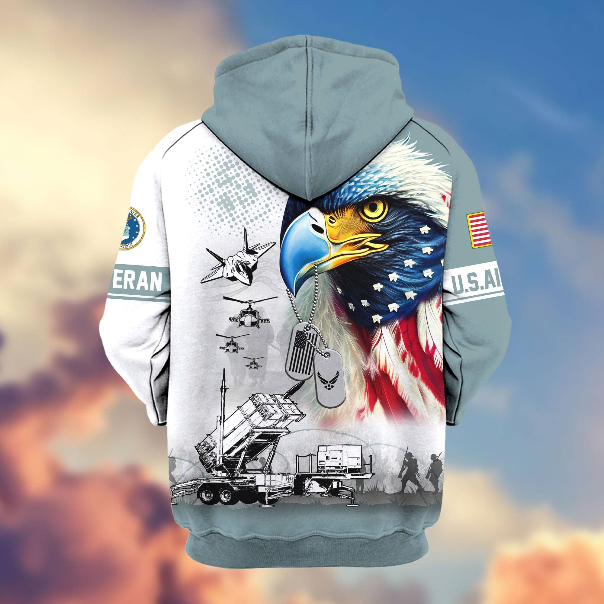 Premium US Veterans Zip Hoodie, Gifts For US Veterans, Gifts For Veterans Day