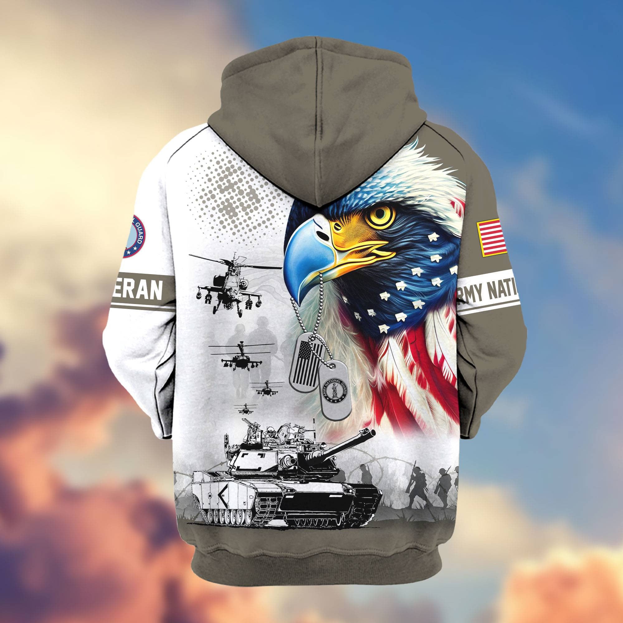 Premium US Veterans Zip Hoodie, Gifts For US Veterans, Gifts For Veterans Day