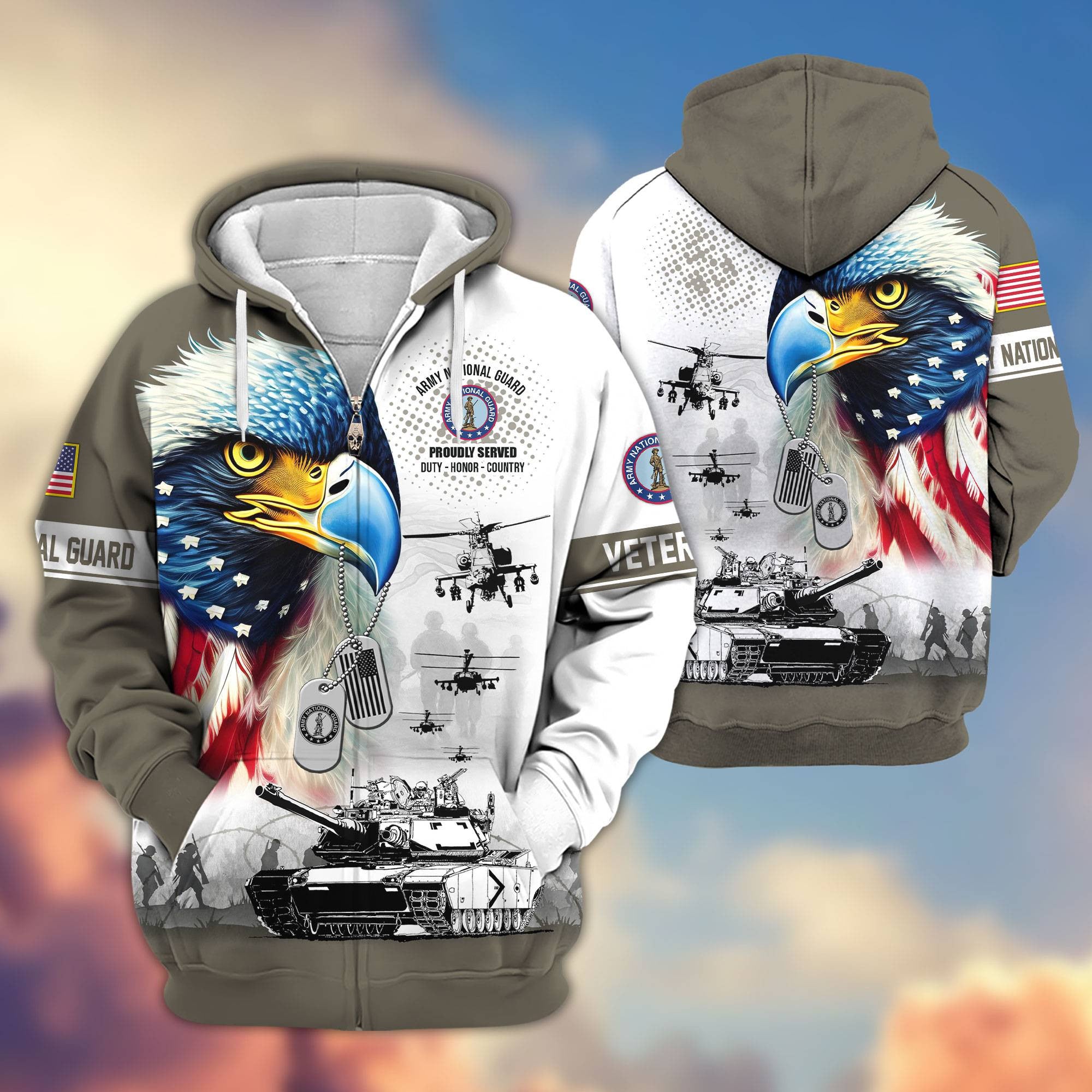 Premium US Veterans Zip Hoodie, Gifts For US Veterans, Gifts For Veterans Day