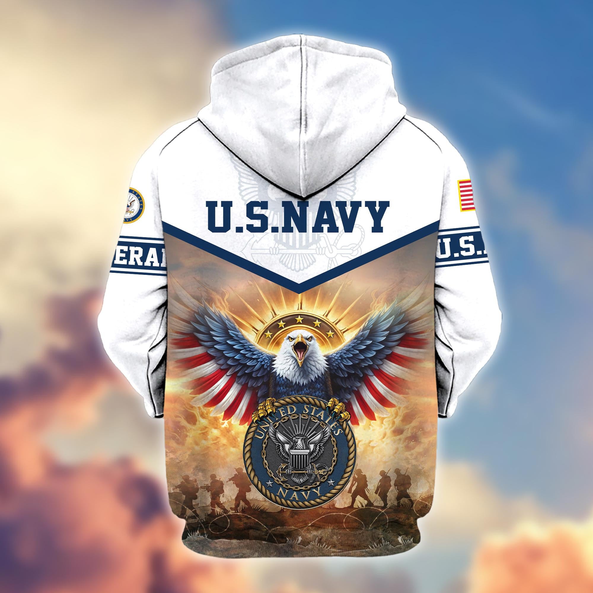 Premium Honoring All Who Served US Veterans Zip Hoodie, Gifts For US Veterans, Gifts For Veterans Day