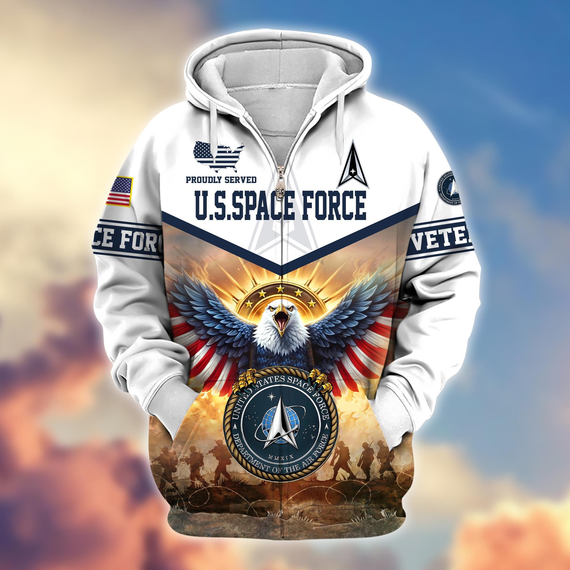 Premium Honoring All Who Served US Veterans Zip Hoodie, Gifts For US Veterans, Gifts For Veterans Day