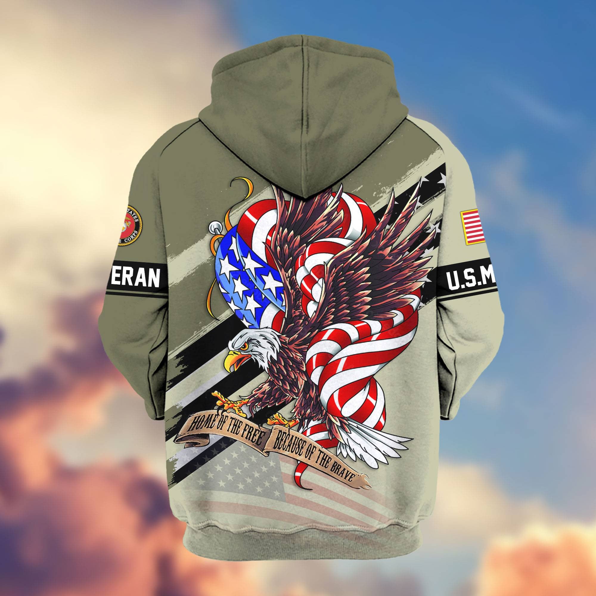 Premium US Veterans Zip Hoodie, Gifts For US Veterans, Gifts For Veterans Day