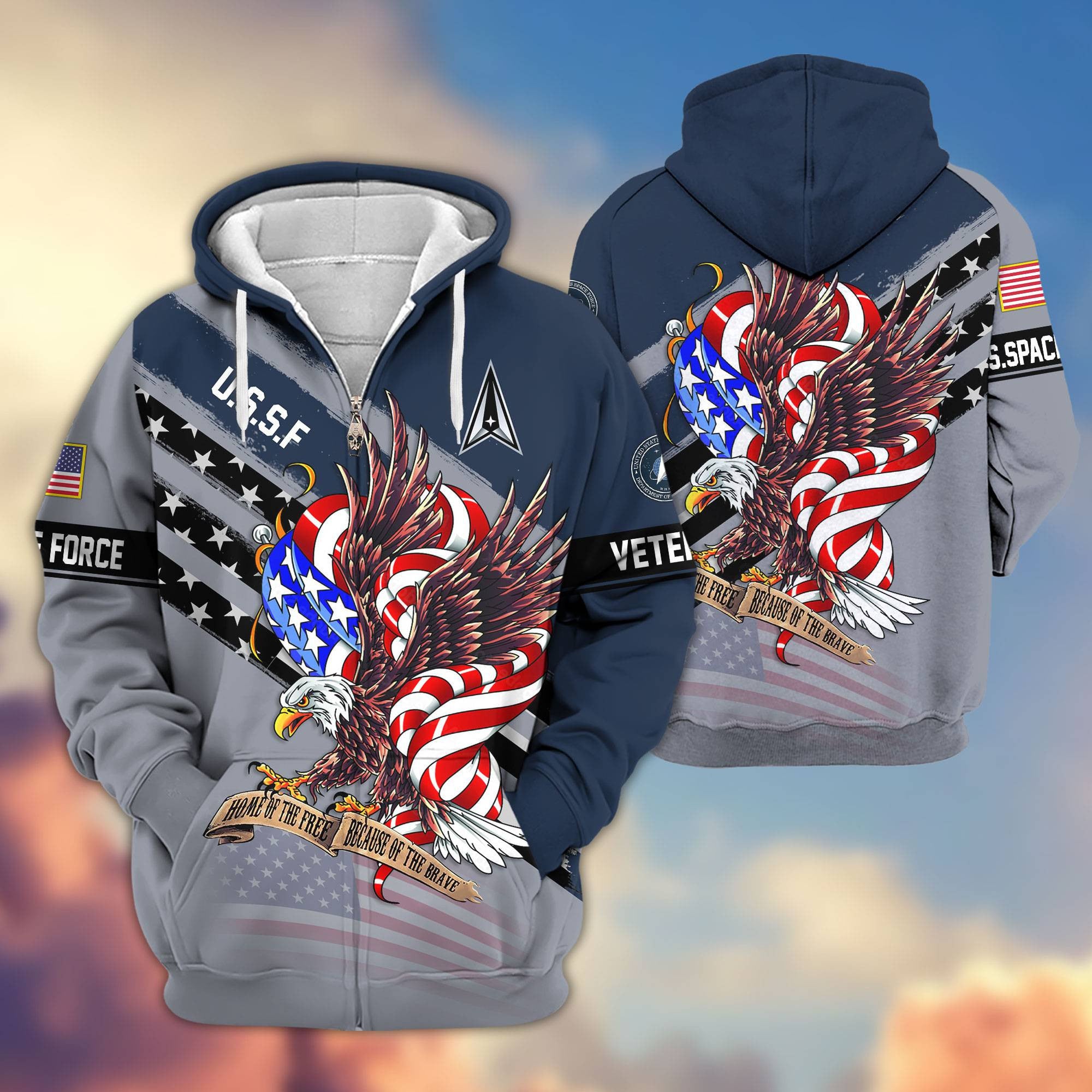 Premium US Veterans Zip Hoodie, Gifts For US Veterans, Gifts For Veterans Day