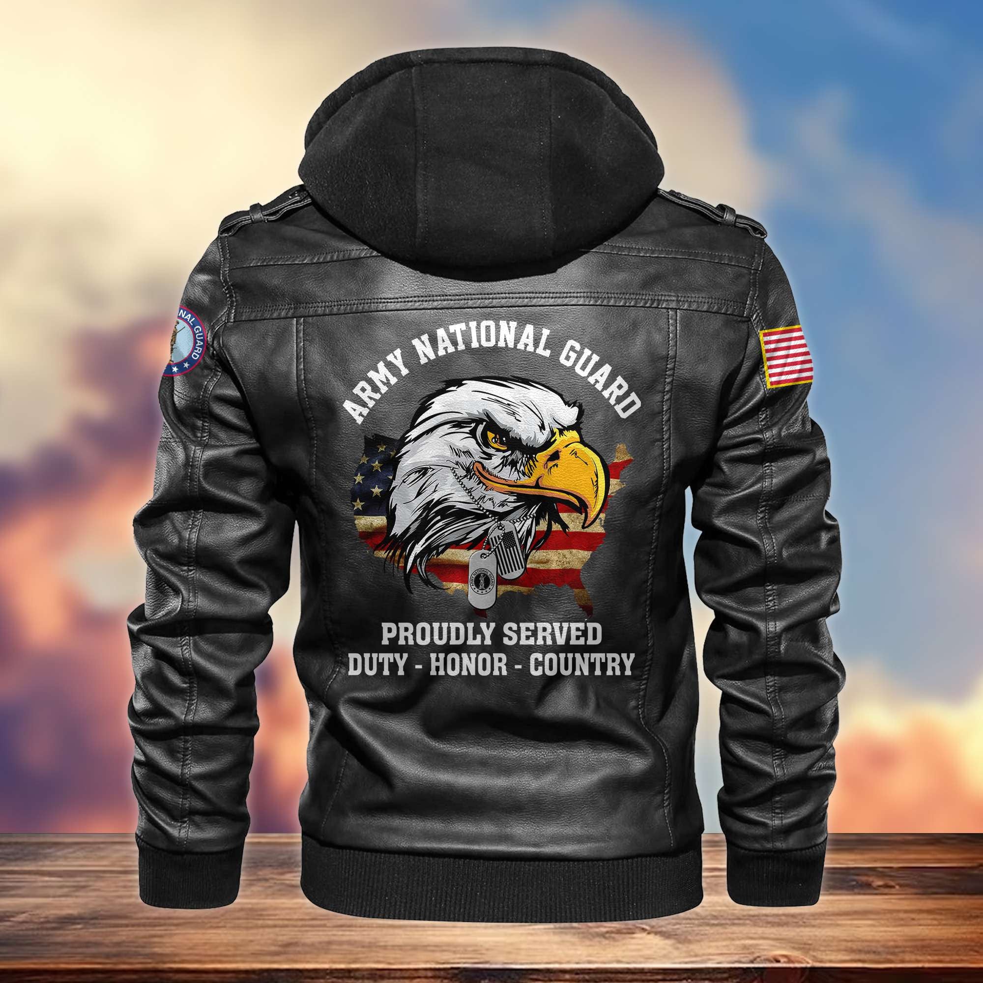 Premium US Veterans Leather Jacket, Gifts For US Veterans, Gifts For Veterans Day