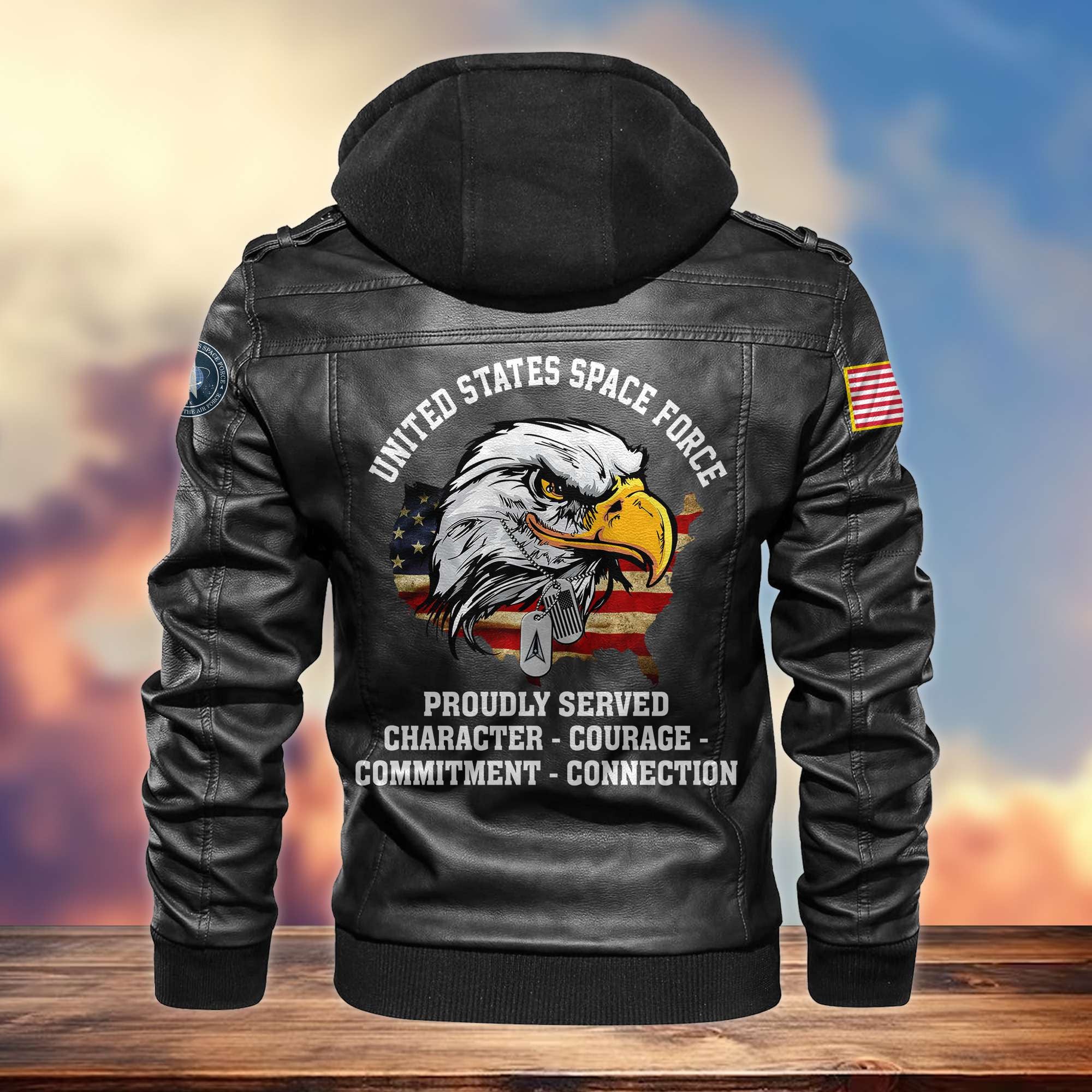 Premium US Veterans Leather Jacket, Gifts For US Veterans, Gifts For Veterans Day