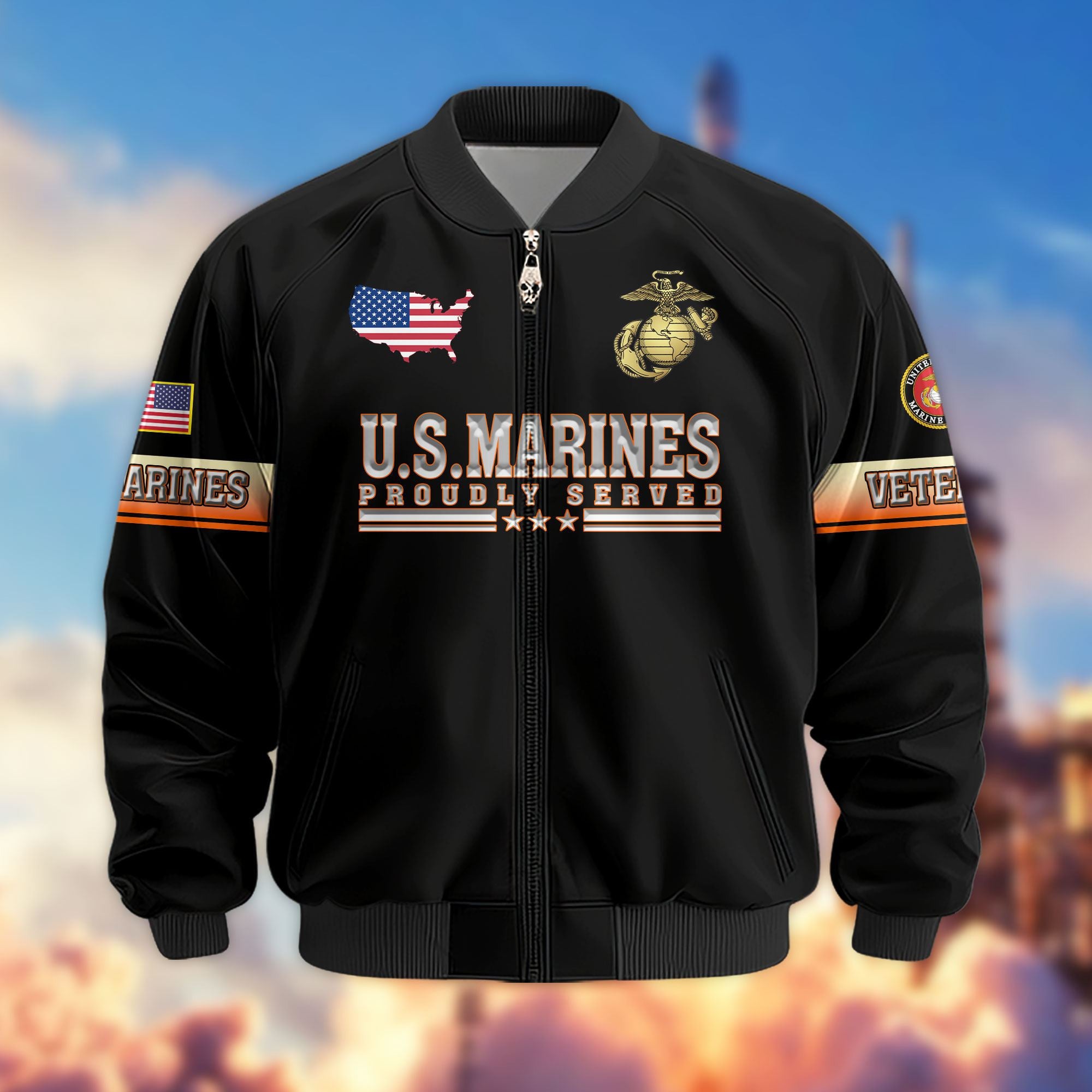 Premium US Veterans Bomber Jacket, Gifts For US Veterans, Gifts For Veterans Day