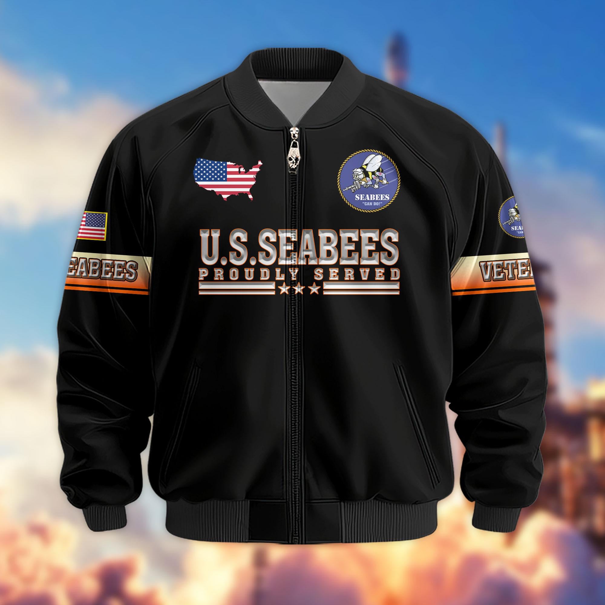 Premium US Veterans Bomber Jacket, Gifts For US Veterans, Gifts For Veterans Day