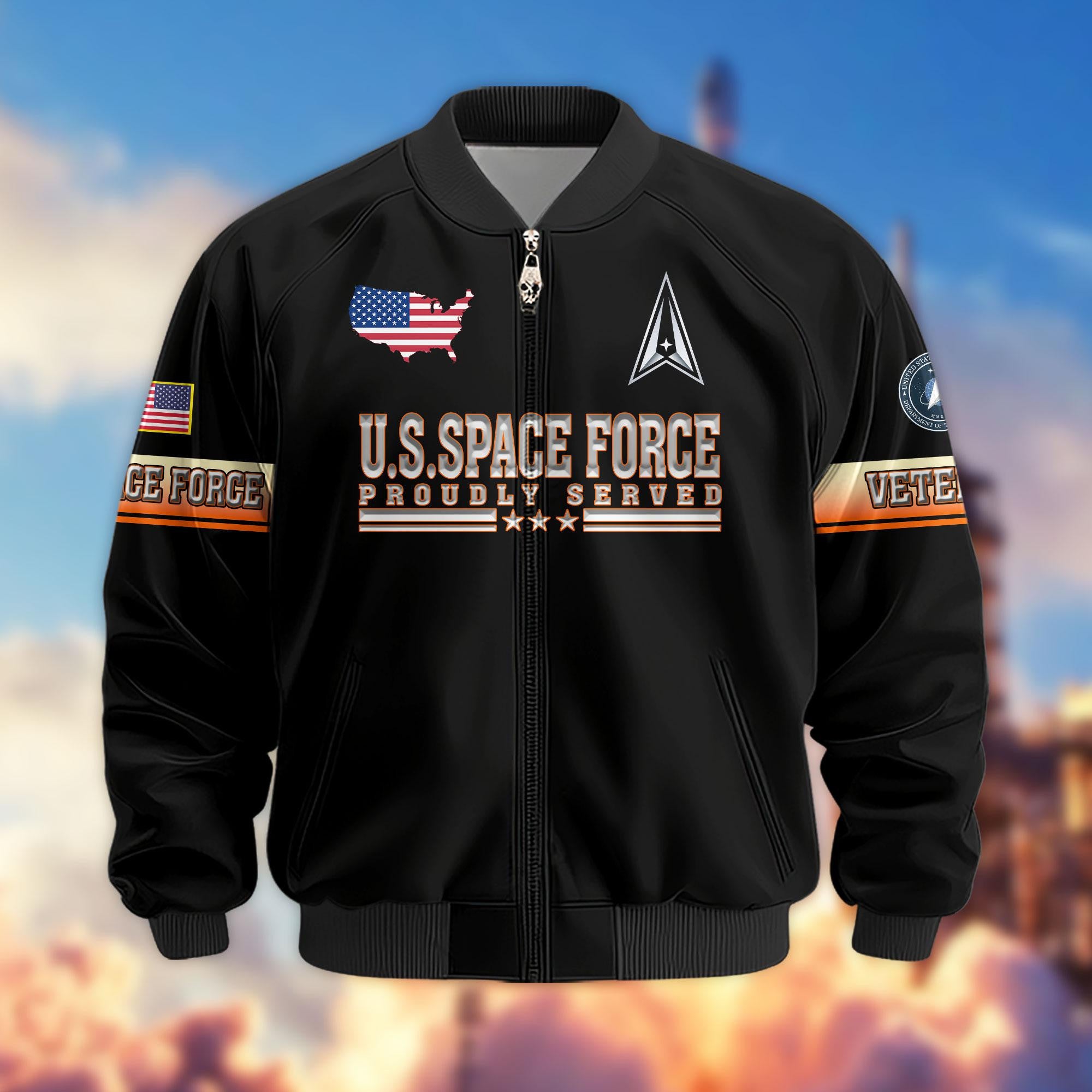 Premium US Veterans Bomber Jacket, Gifts For US Veterans, Gifts For Veterans Day