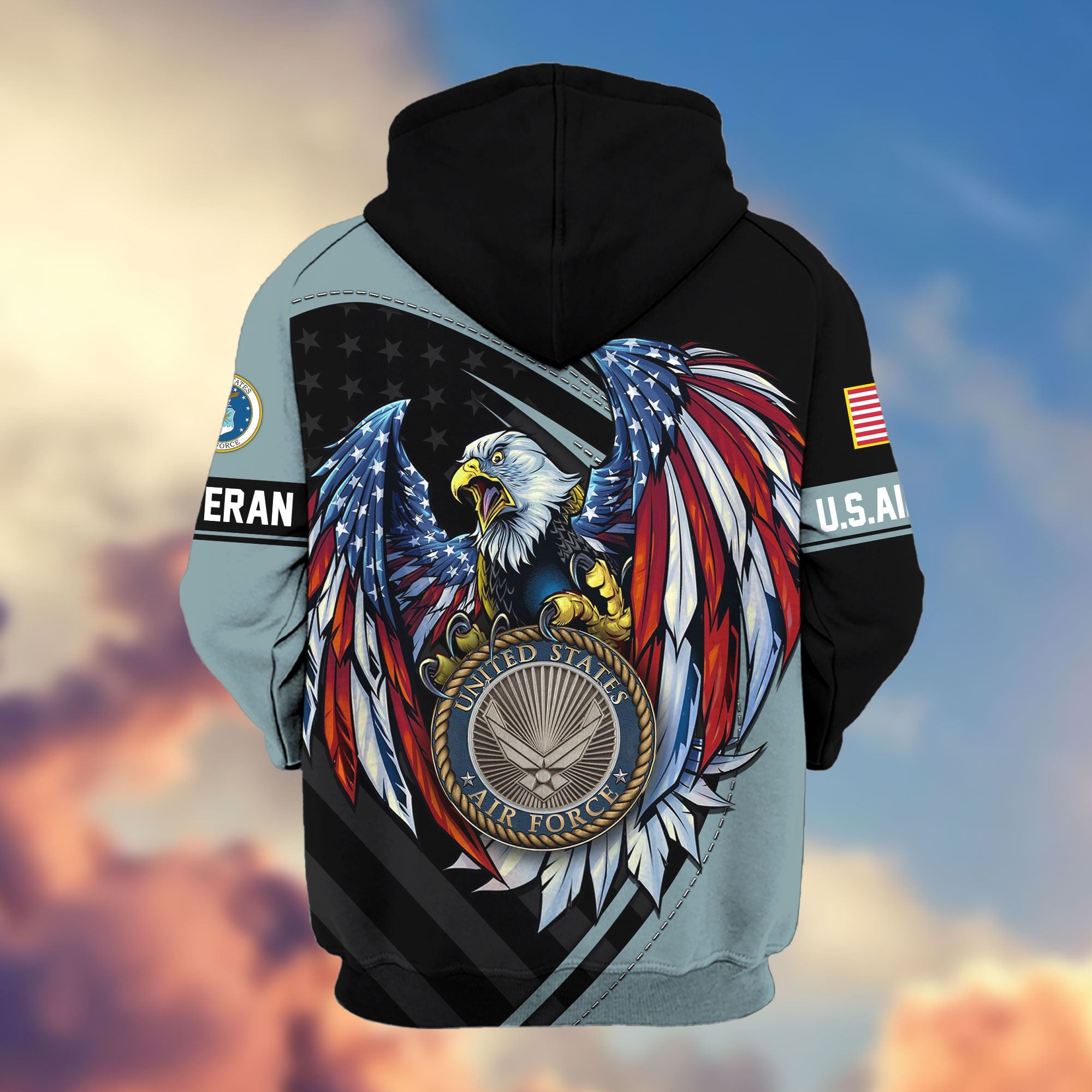 Premium US Veterans Zip Hoodie, Gifts For US Veterans, Gifts For Veterans Day