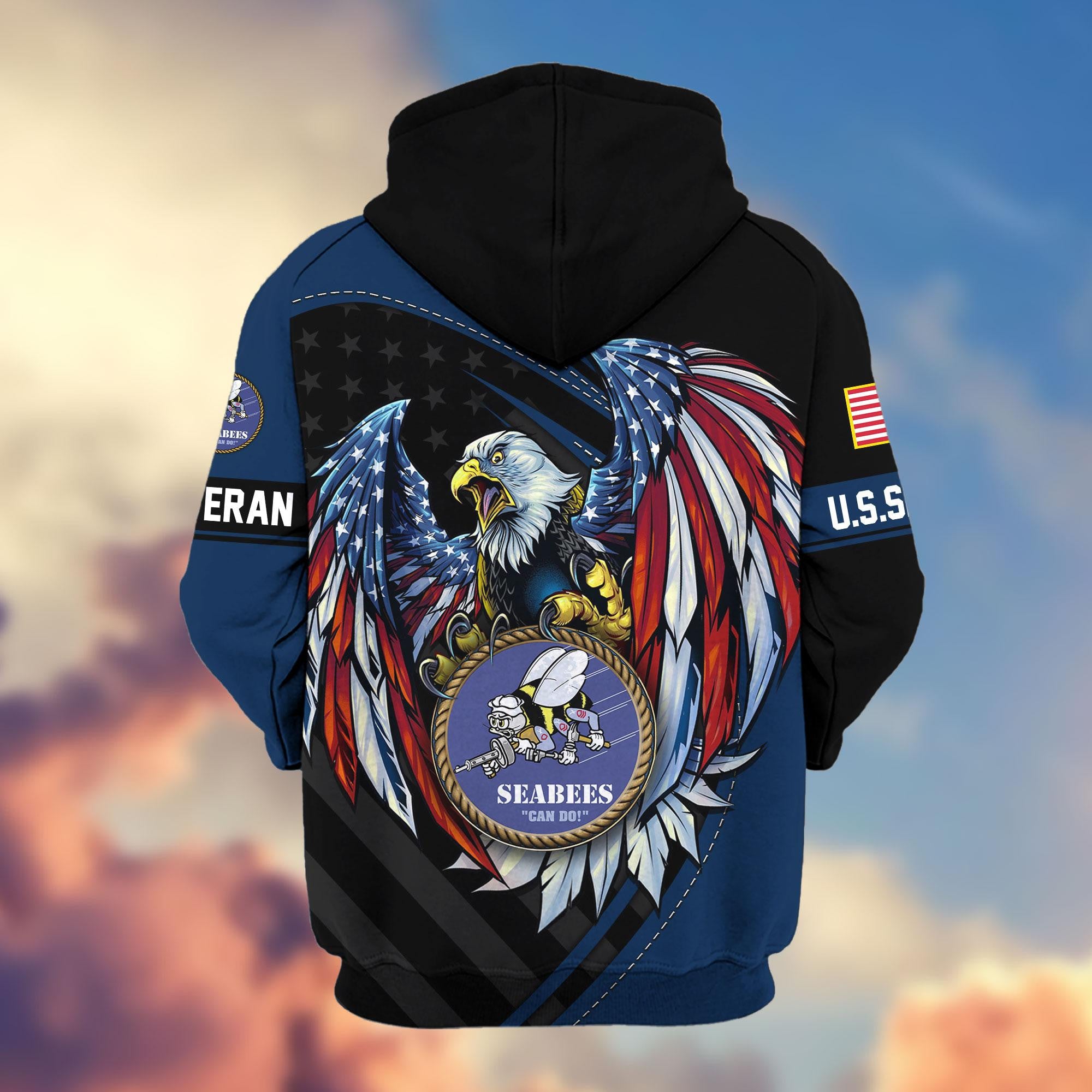 Premium US Veterans Zip Hoodie, Gifts For US Veterans, Gifts For Veterans Day
