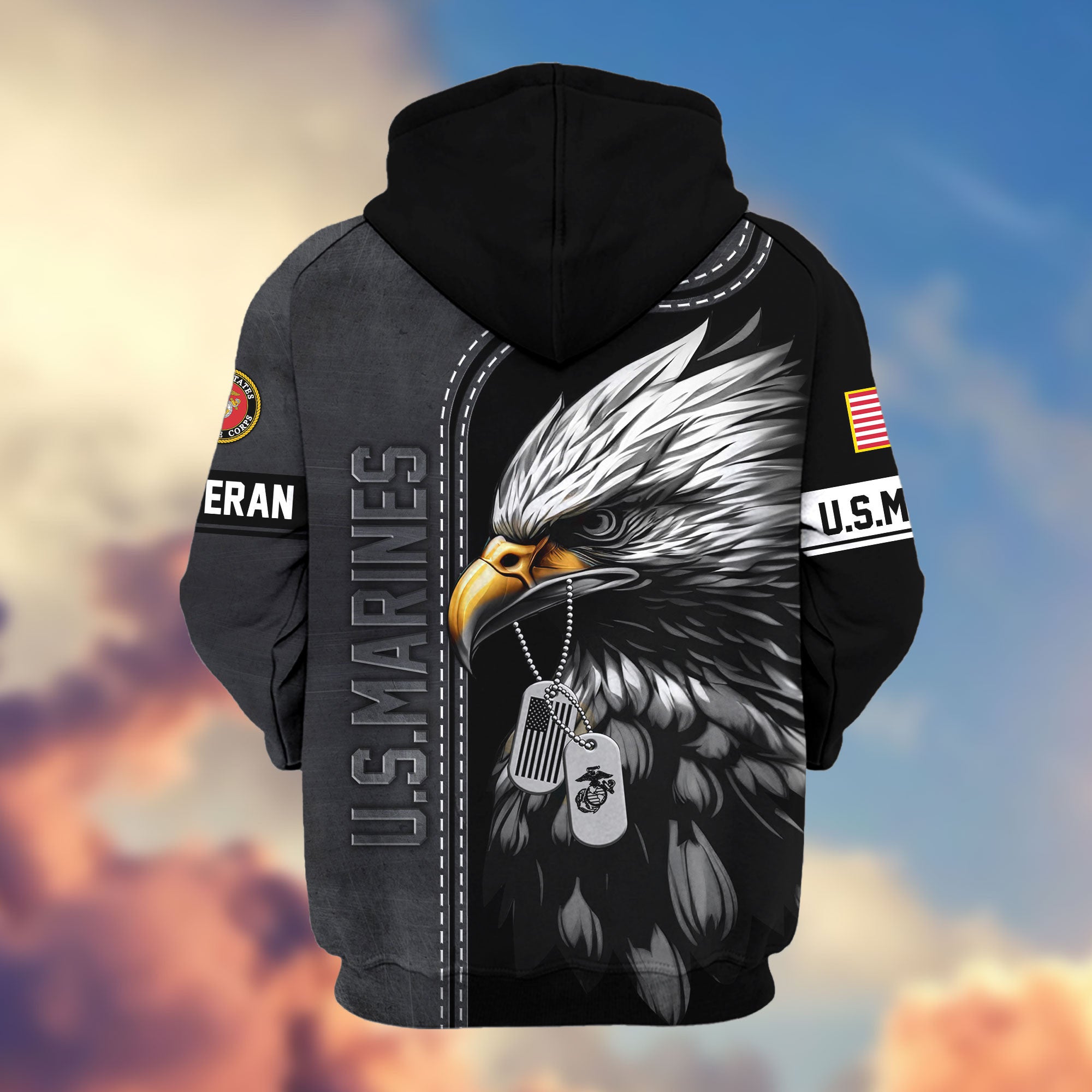 Premium US Veterans Zip Hoodie, Gifts For US Veterans, Gifts For Veterans Day