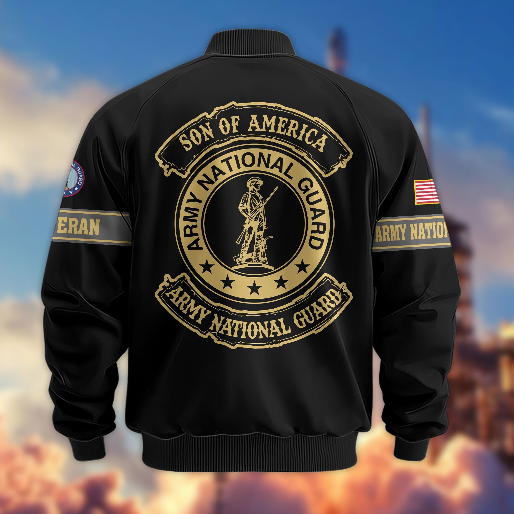 Premium Son Of America US Veterans Bomber Jacket, Gifts For US Veterans, Gifts For Veterans Day