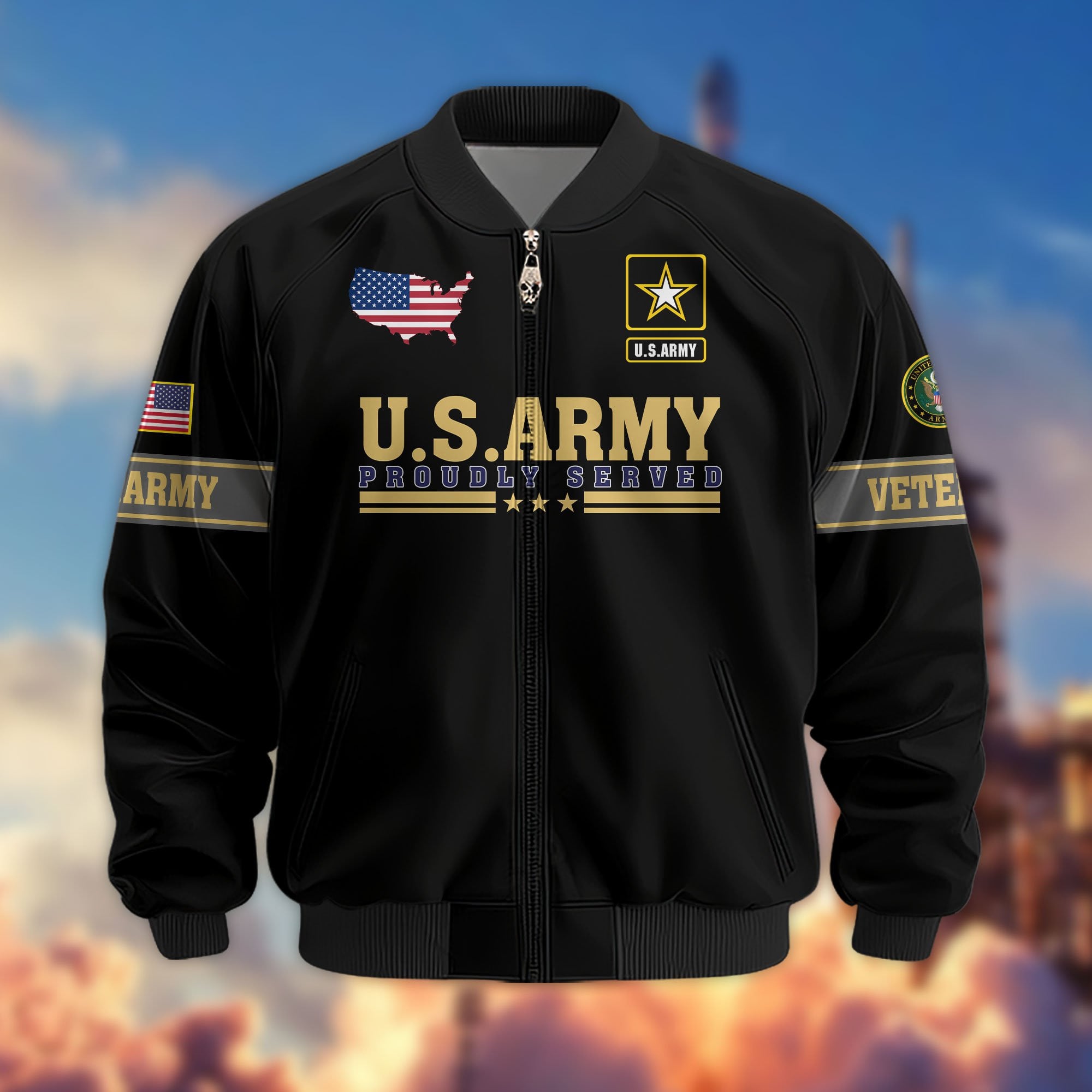 Premium Son Of America US Veterans Bomber Jacket, Gifts For US Veterans, Gifts For Veterans Day