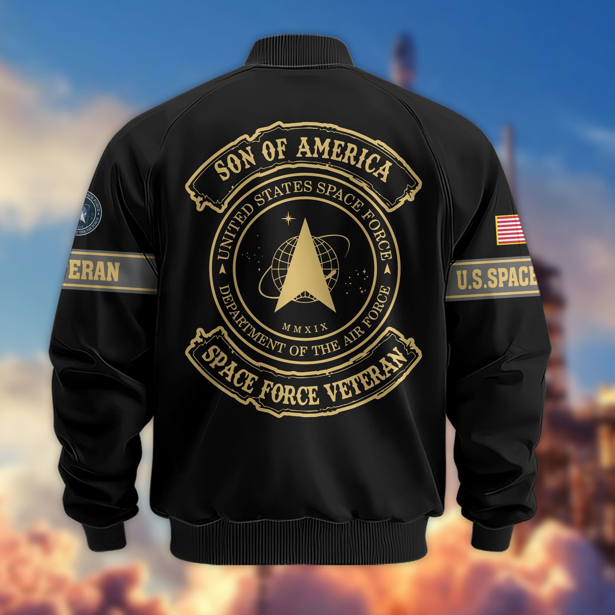 Premium Son Of America US Veterans Bomber Jacket, Gifts For US Veterans, Gifts For Veterans Day